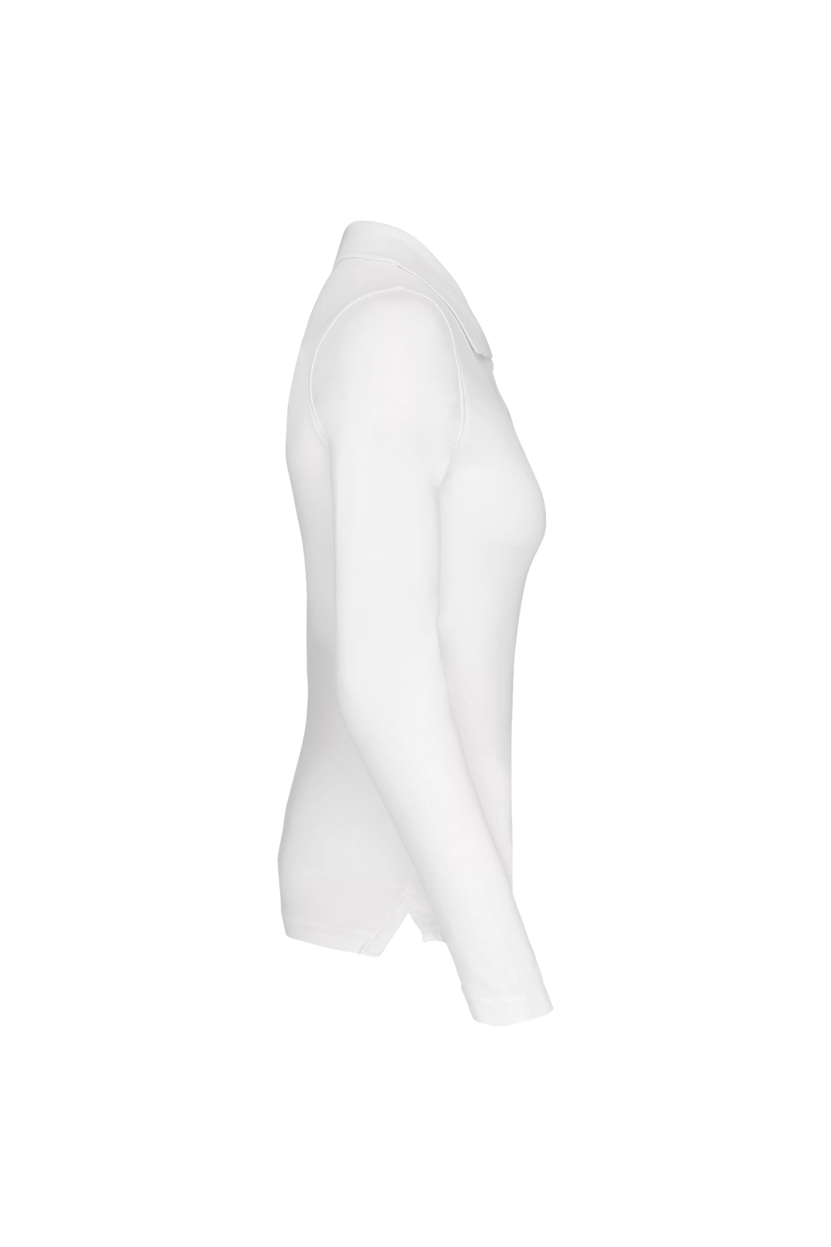 Polo piqué manches longues blanc