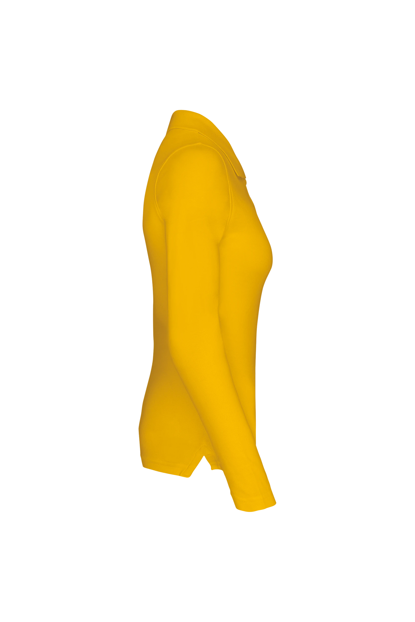 Polo piqué manches longues jaune