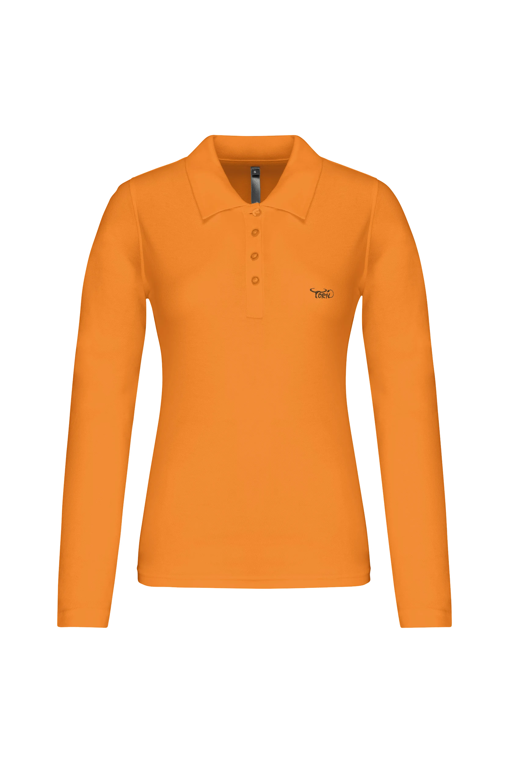 Polo piqué manches longues orange
