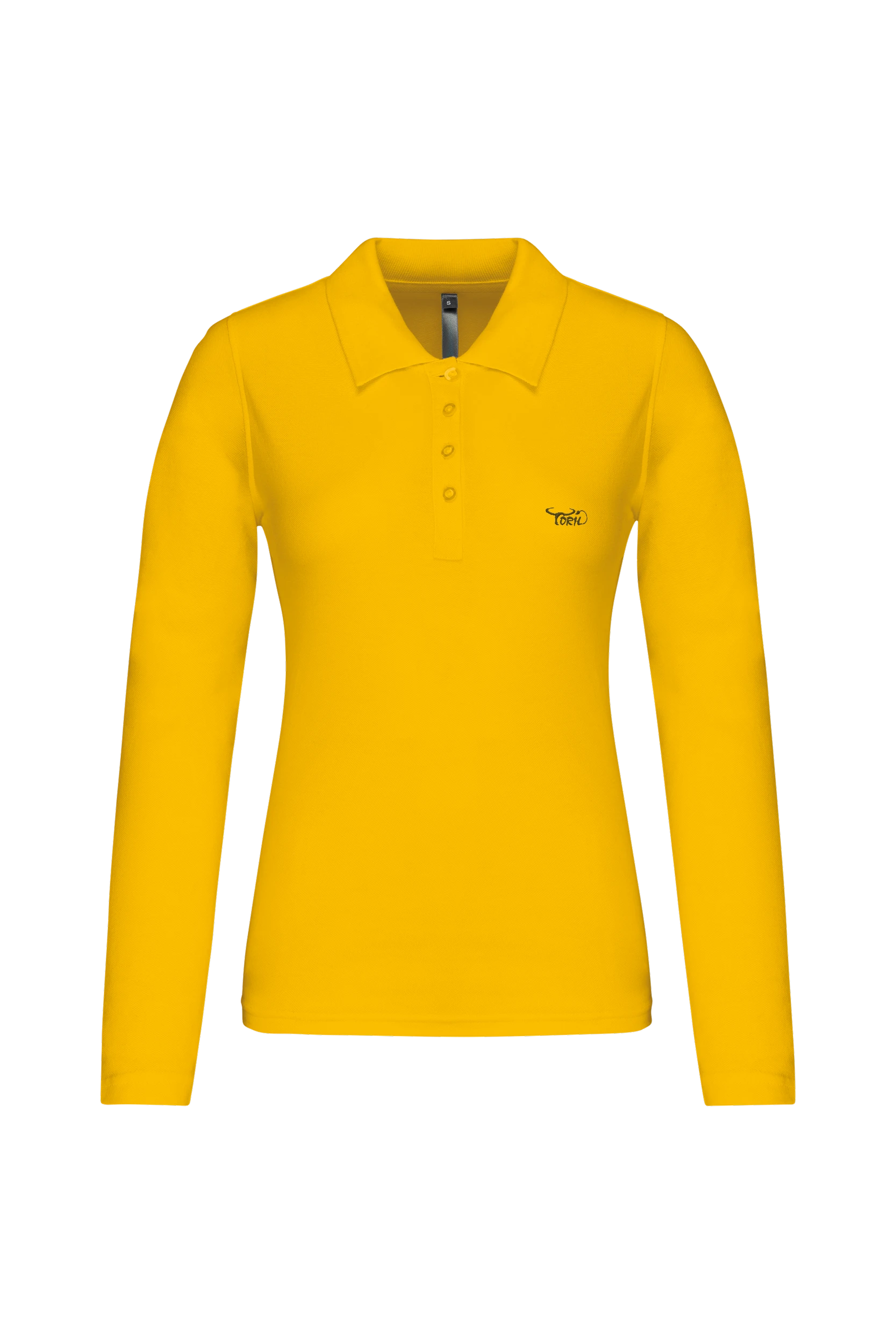 Polo piqué manches longues jaune
