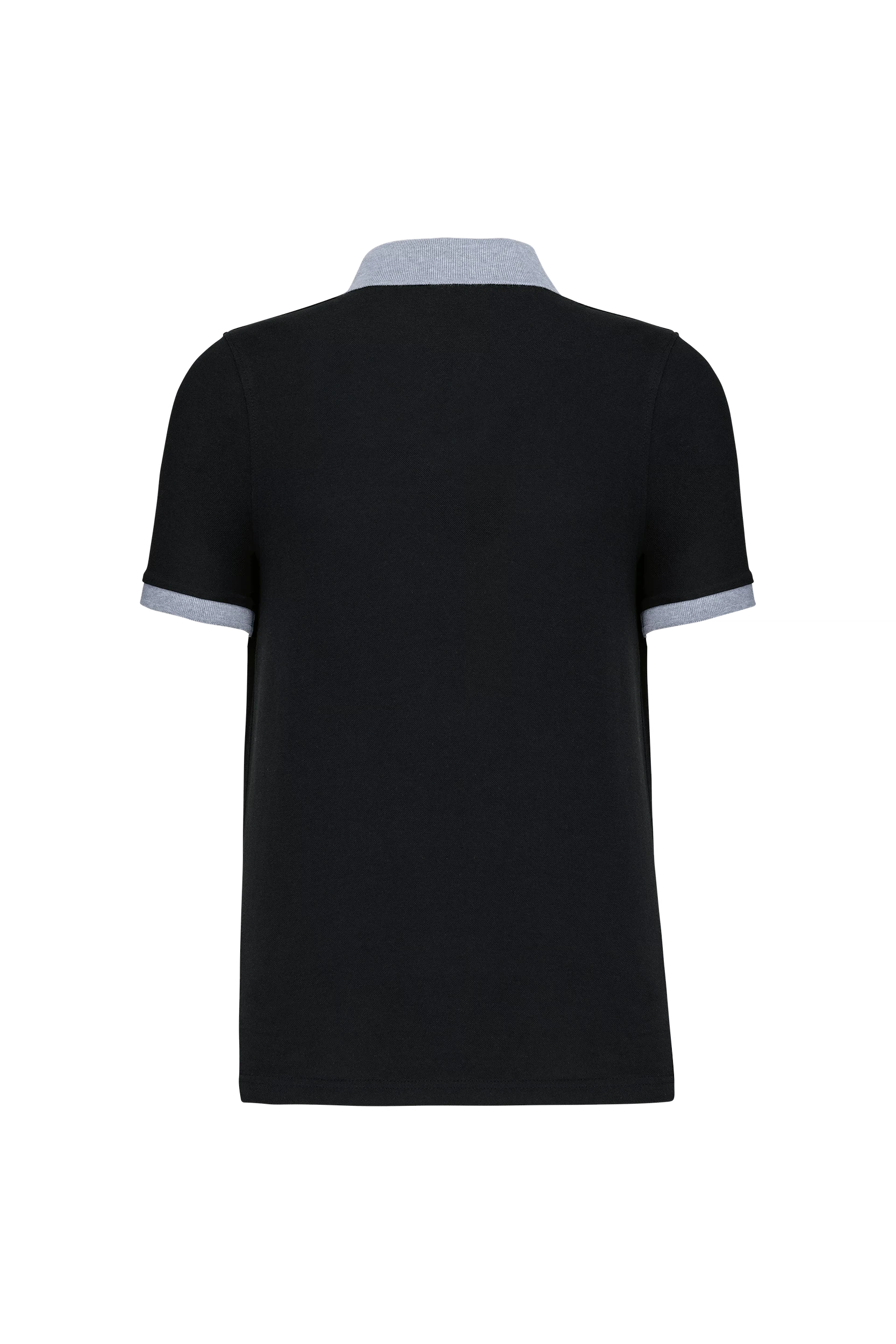 Polo piqué bicolore noir et gris