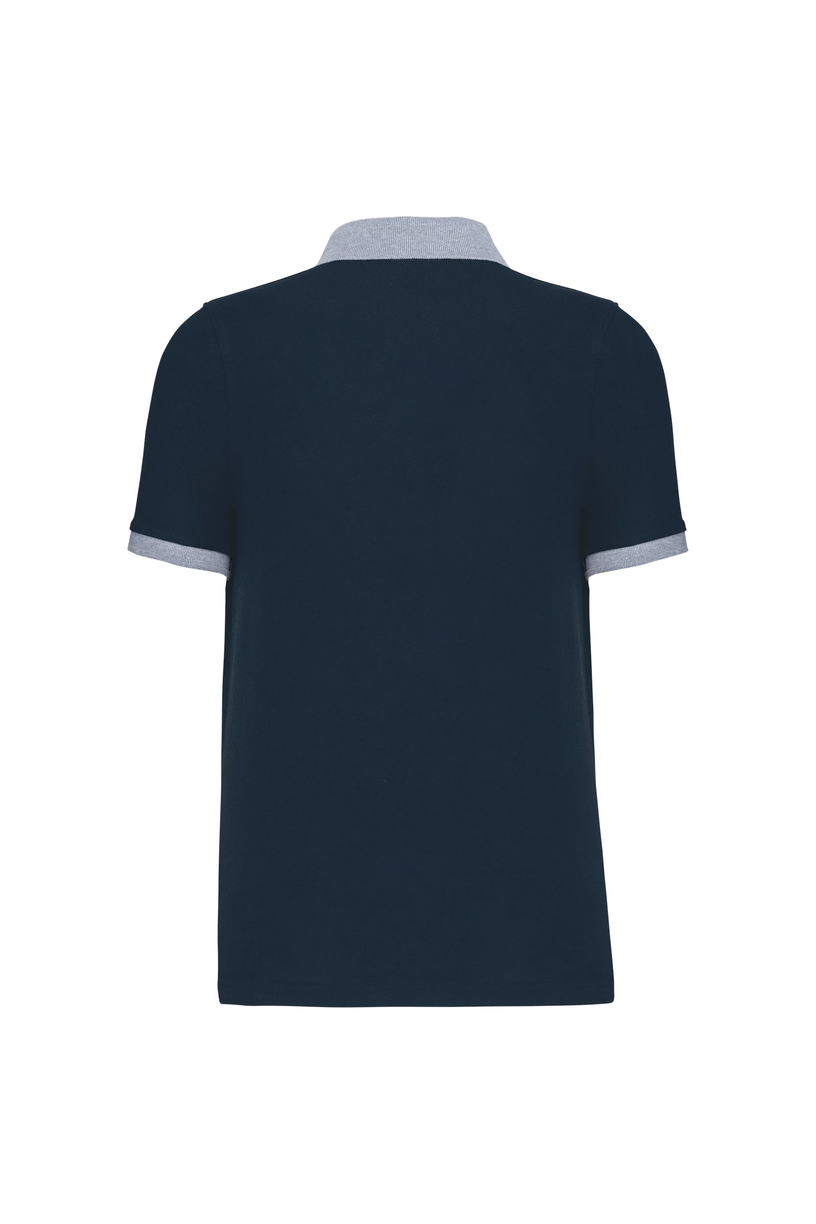 Polo piqué bicolore marine et gris