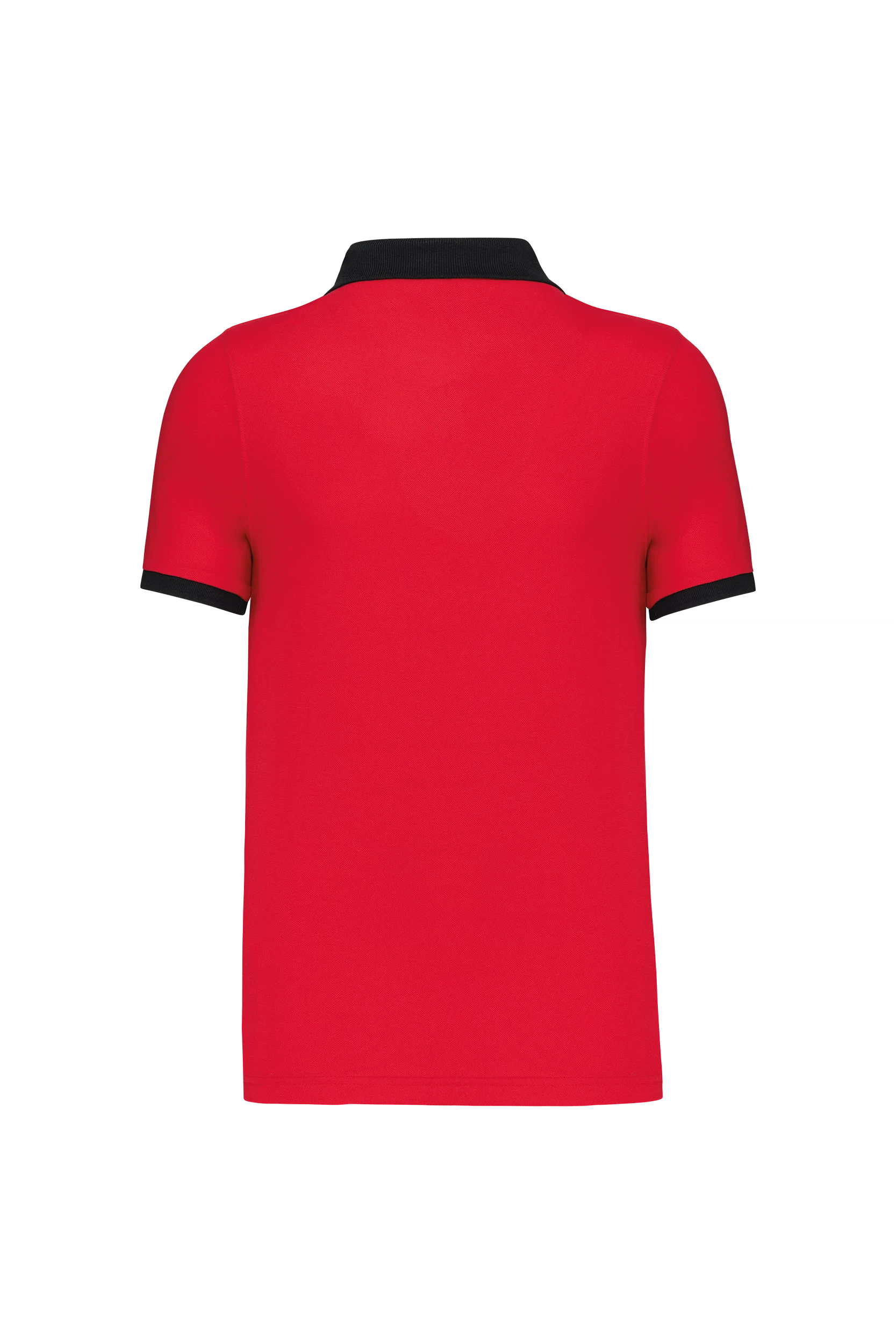 Polo piqué bicolore rouge et noir