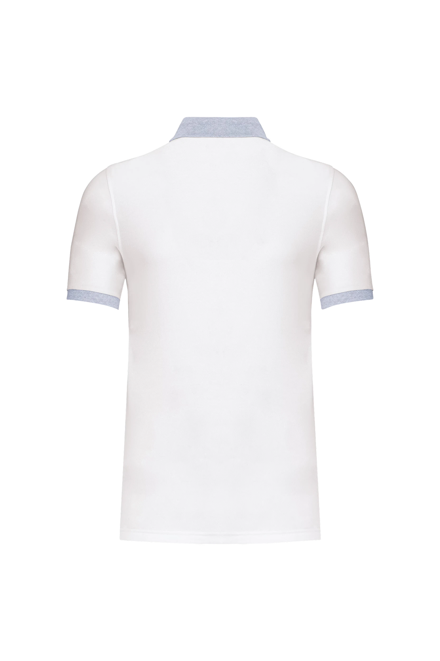 Polo piqué bicolore blanc et gris