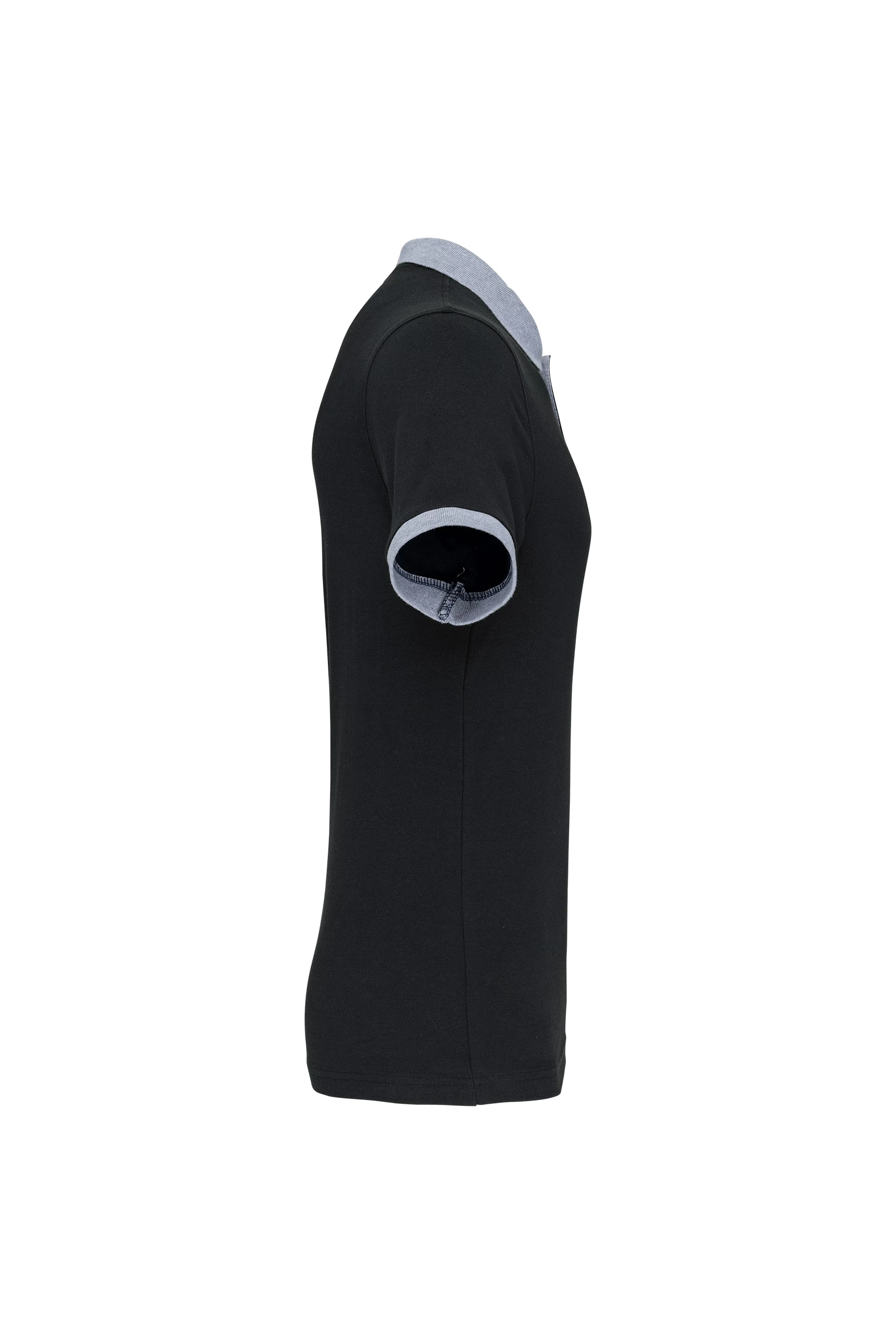 Polo piqué bicolore noir et gris