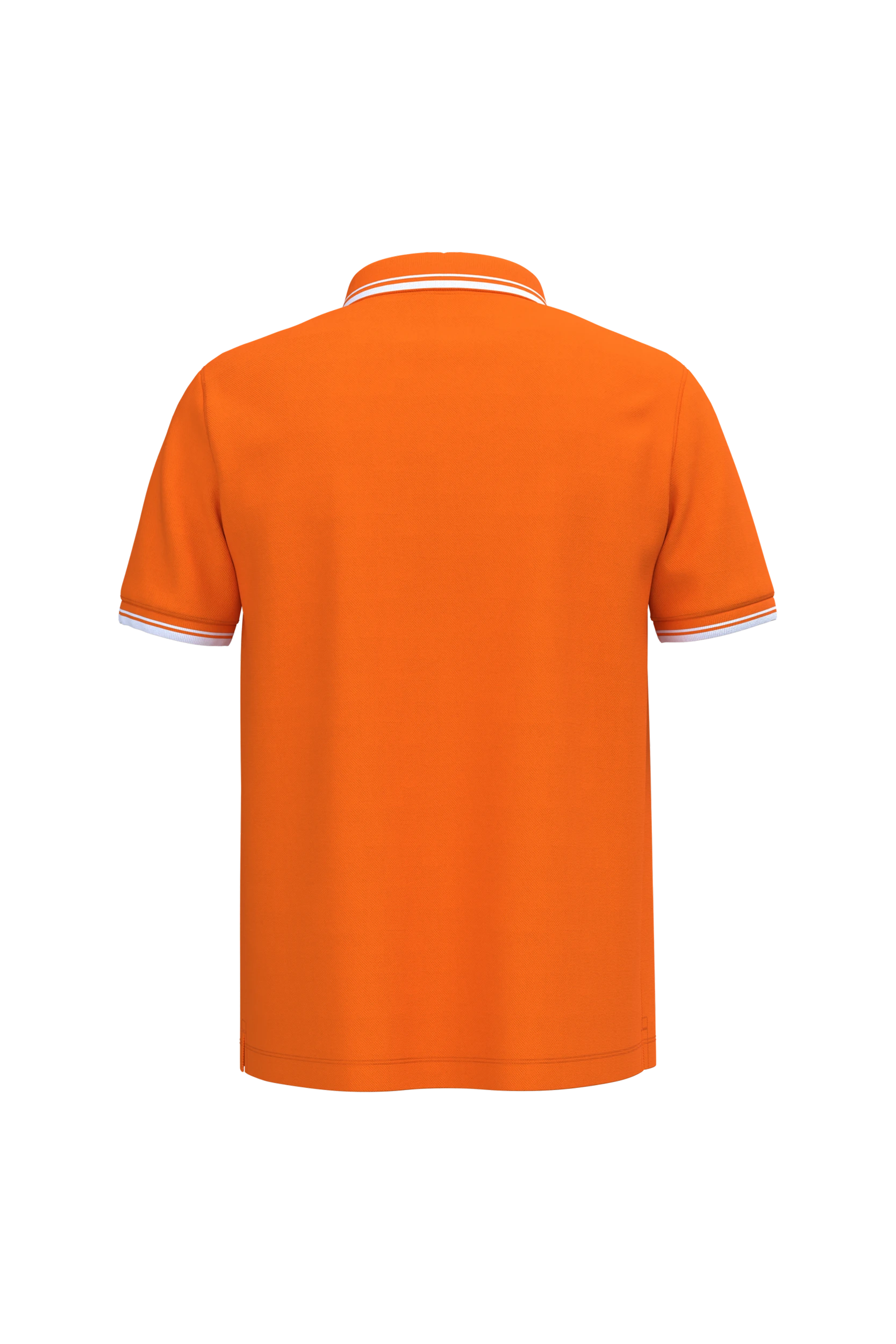Polo manches courtes orange à liserés blanc