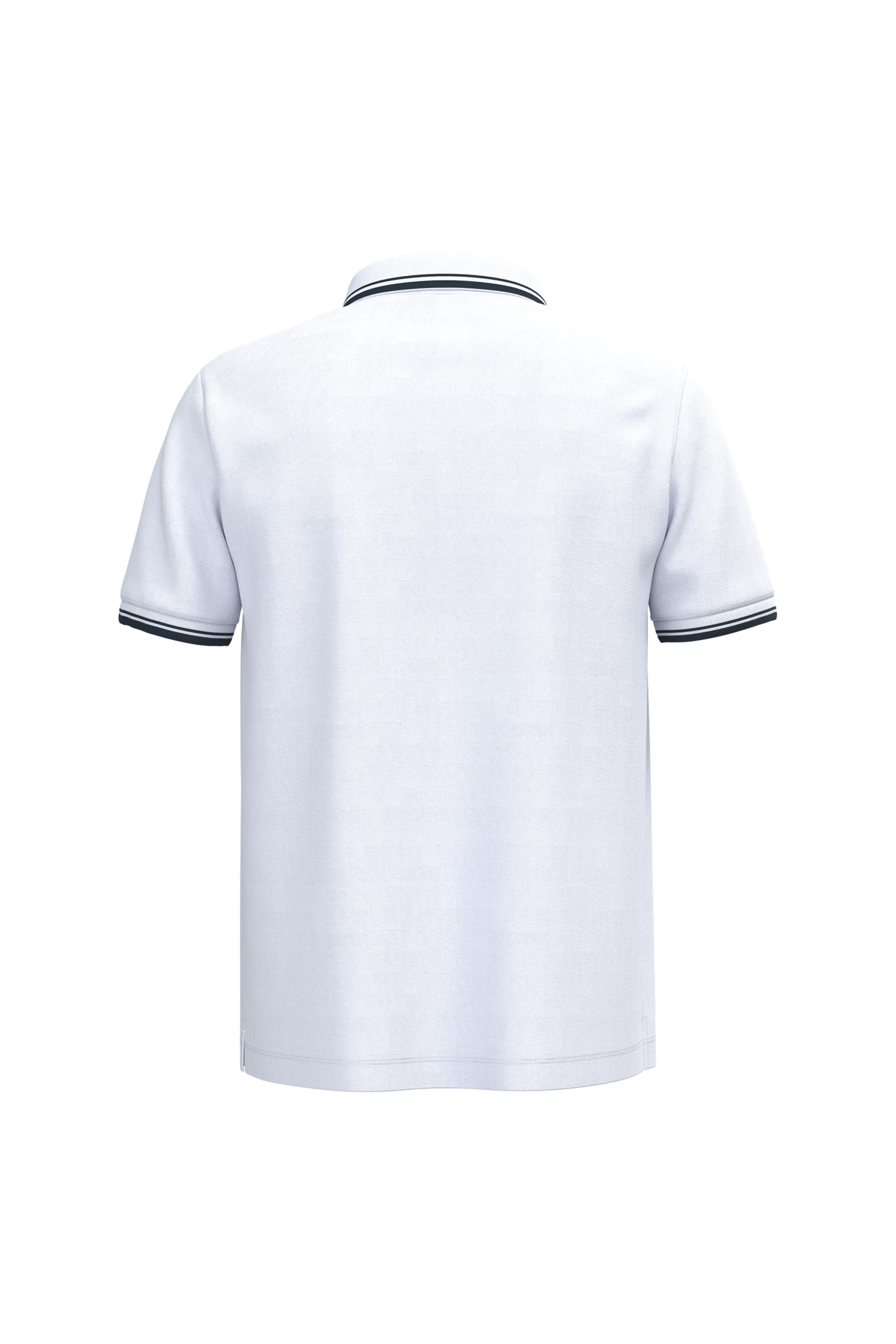 Polo manches courtes blanc à liserés noir