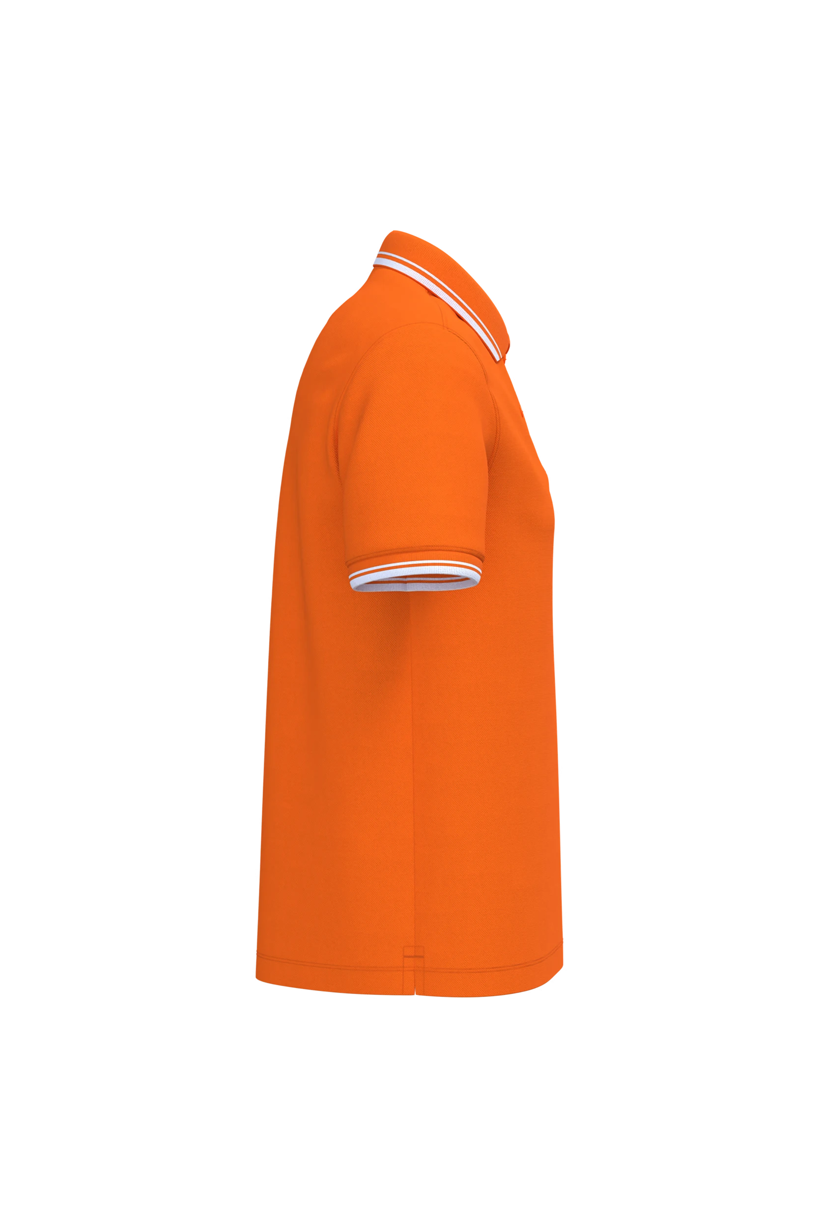 Polo manches courtes orange à liserés blanc