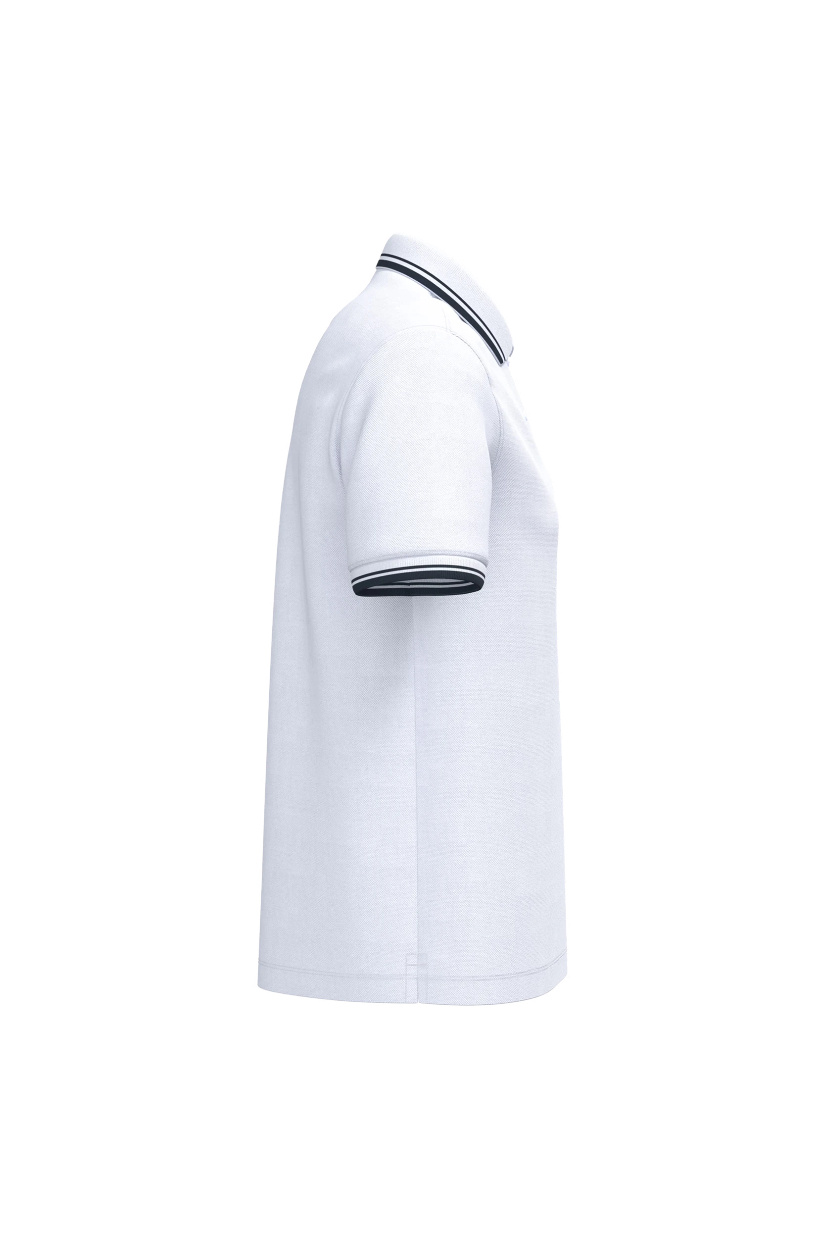 Polo manches courtes blanc à liserés noir