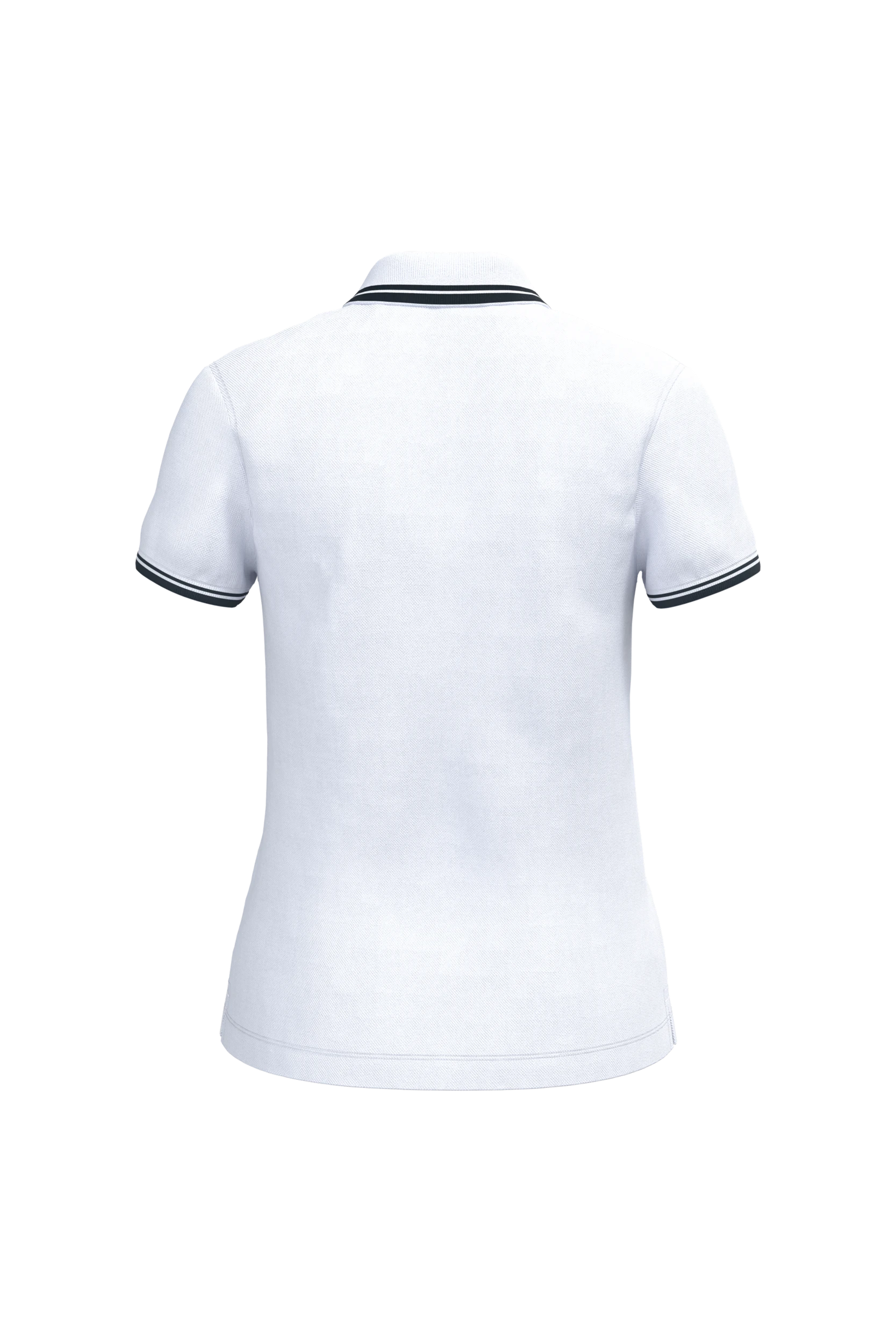 Polo manches courtes blanc à liserés noir