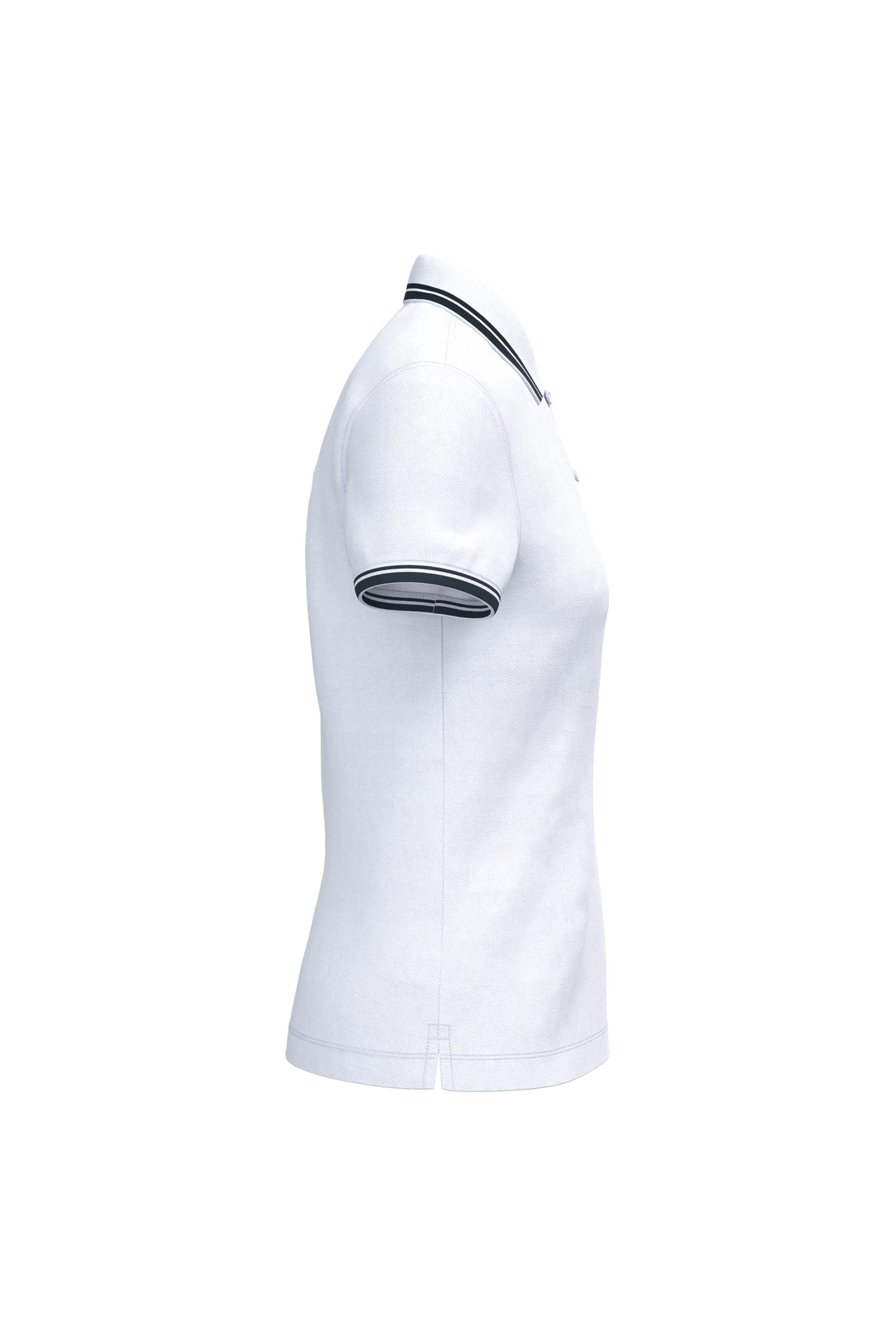 Polo manches courtes blanc à liserés noir