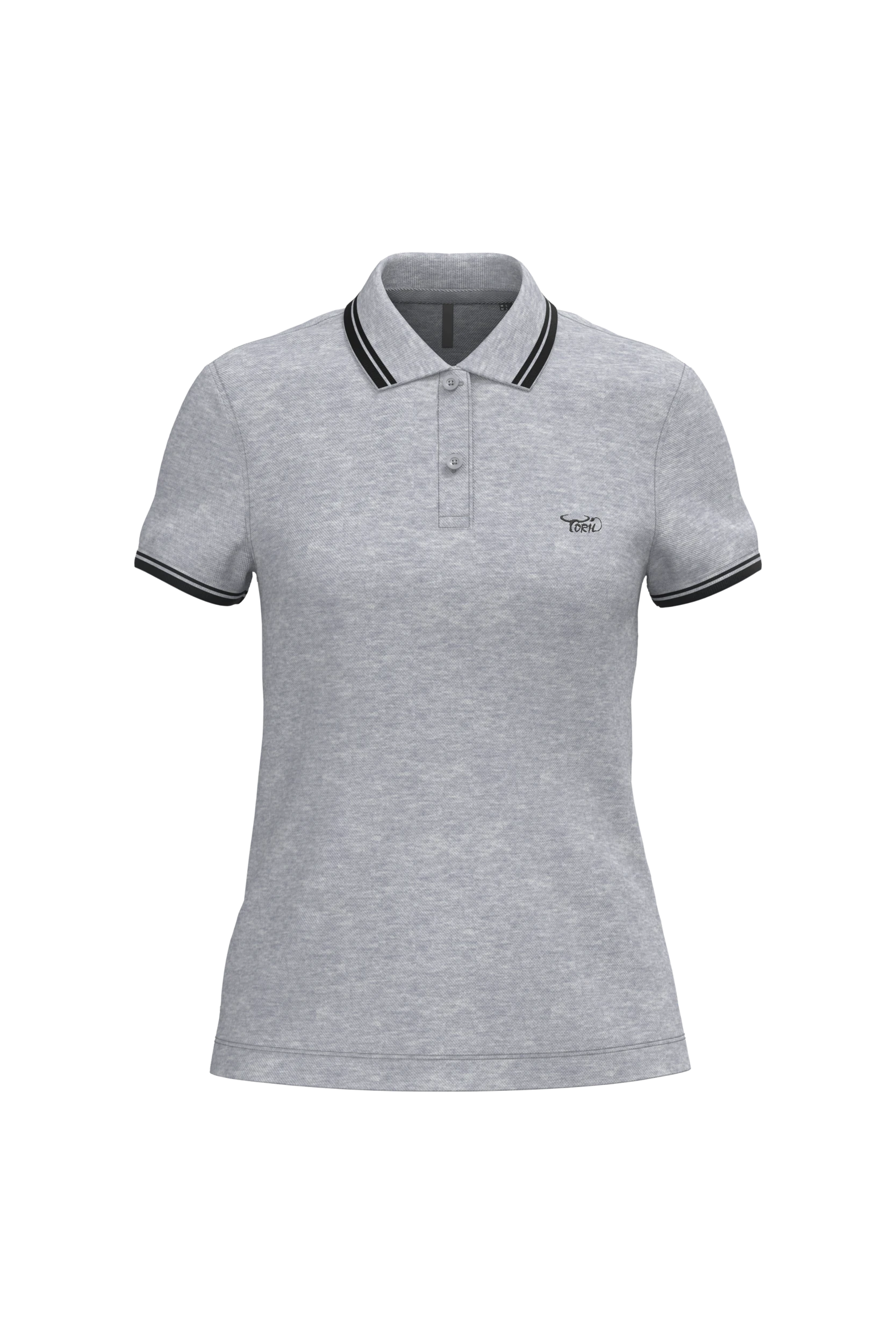 Polo manches courtes gris à liserés noir