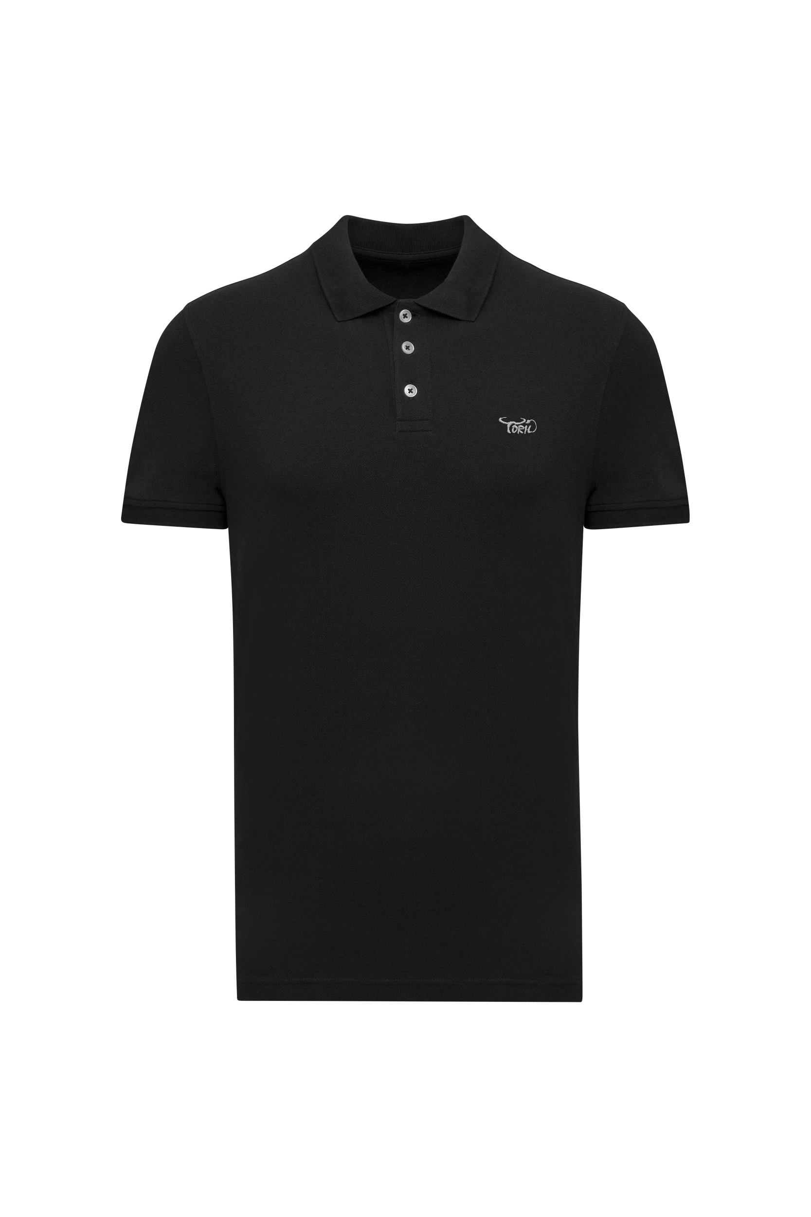 Polo piqué manches courtes noir