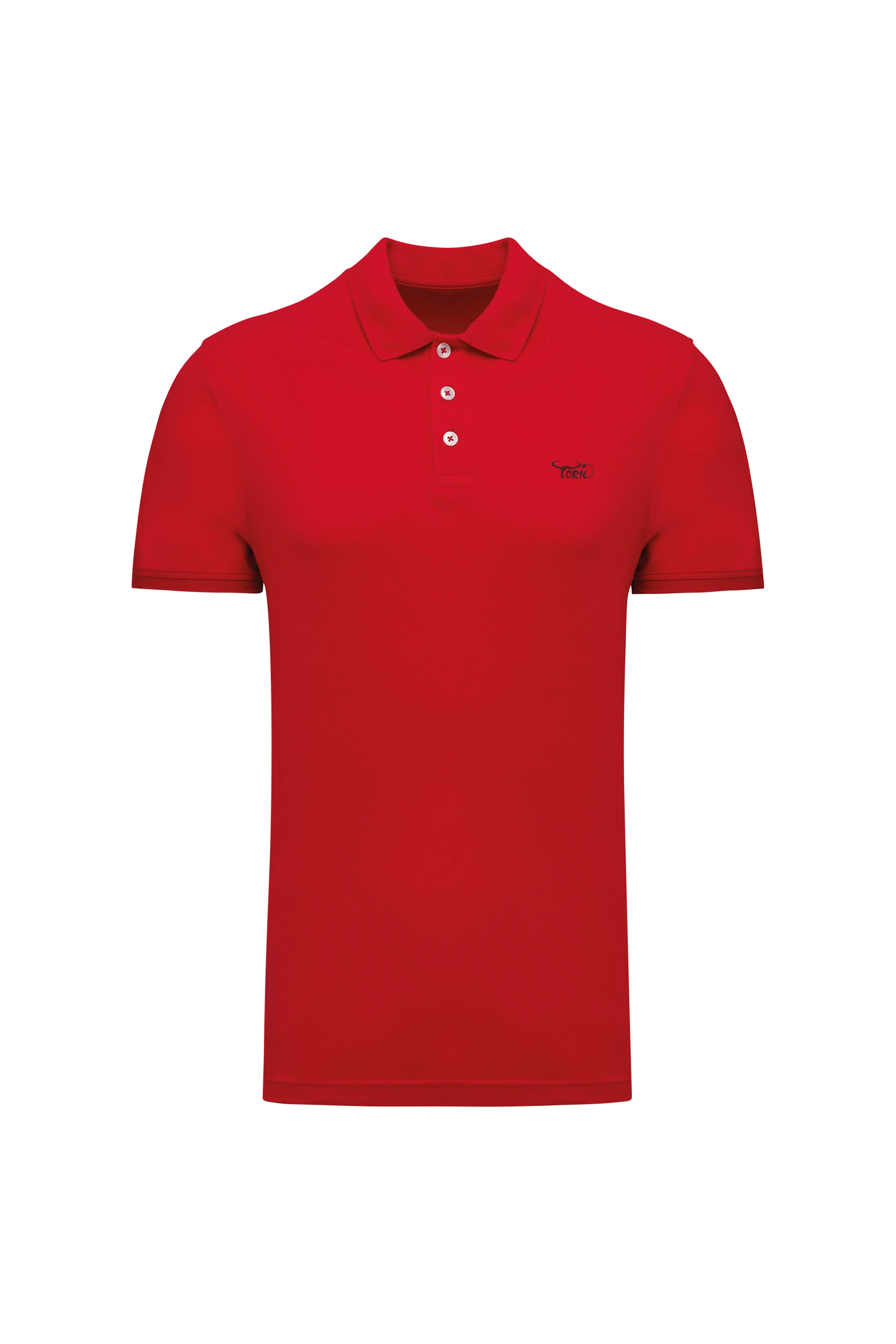 Polo piqué manches courtes rouge