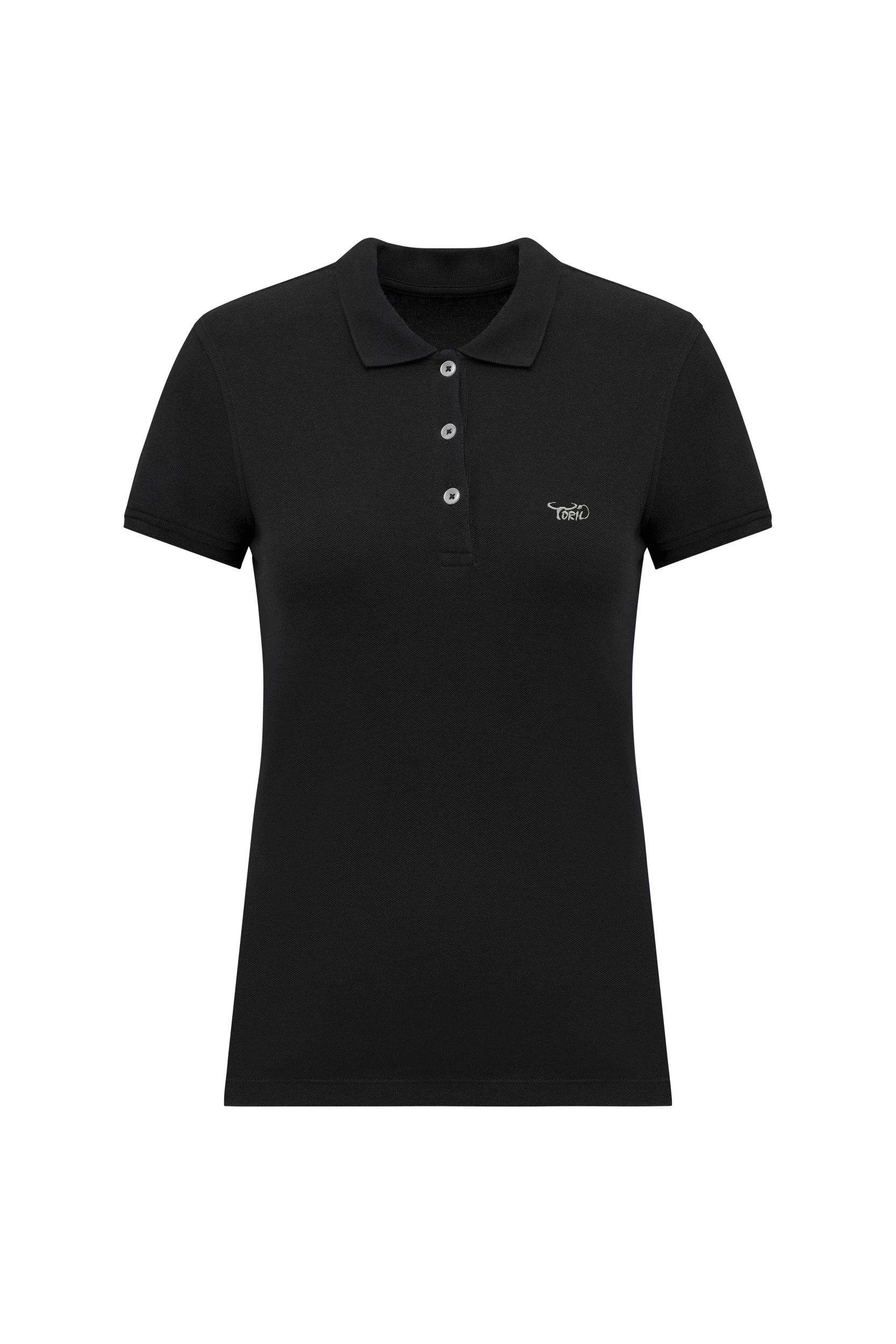 Polo piqué manches courtes noir
