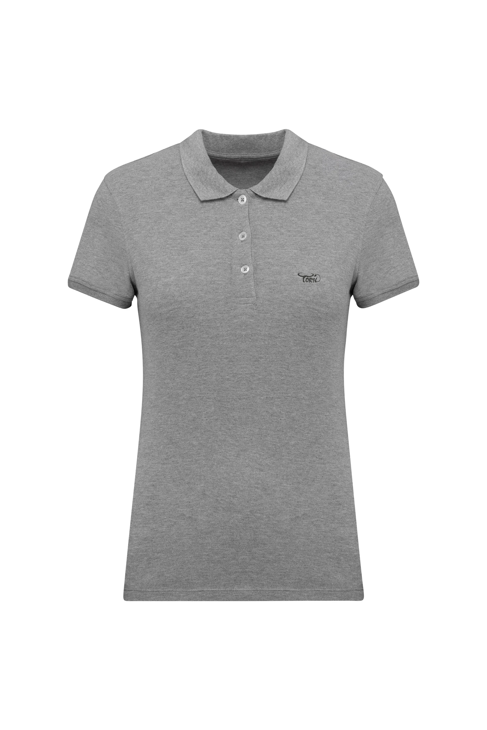 Polo piqué manches courtes gris