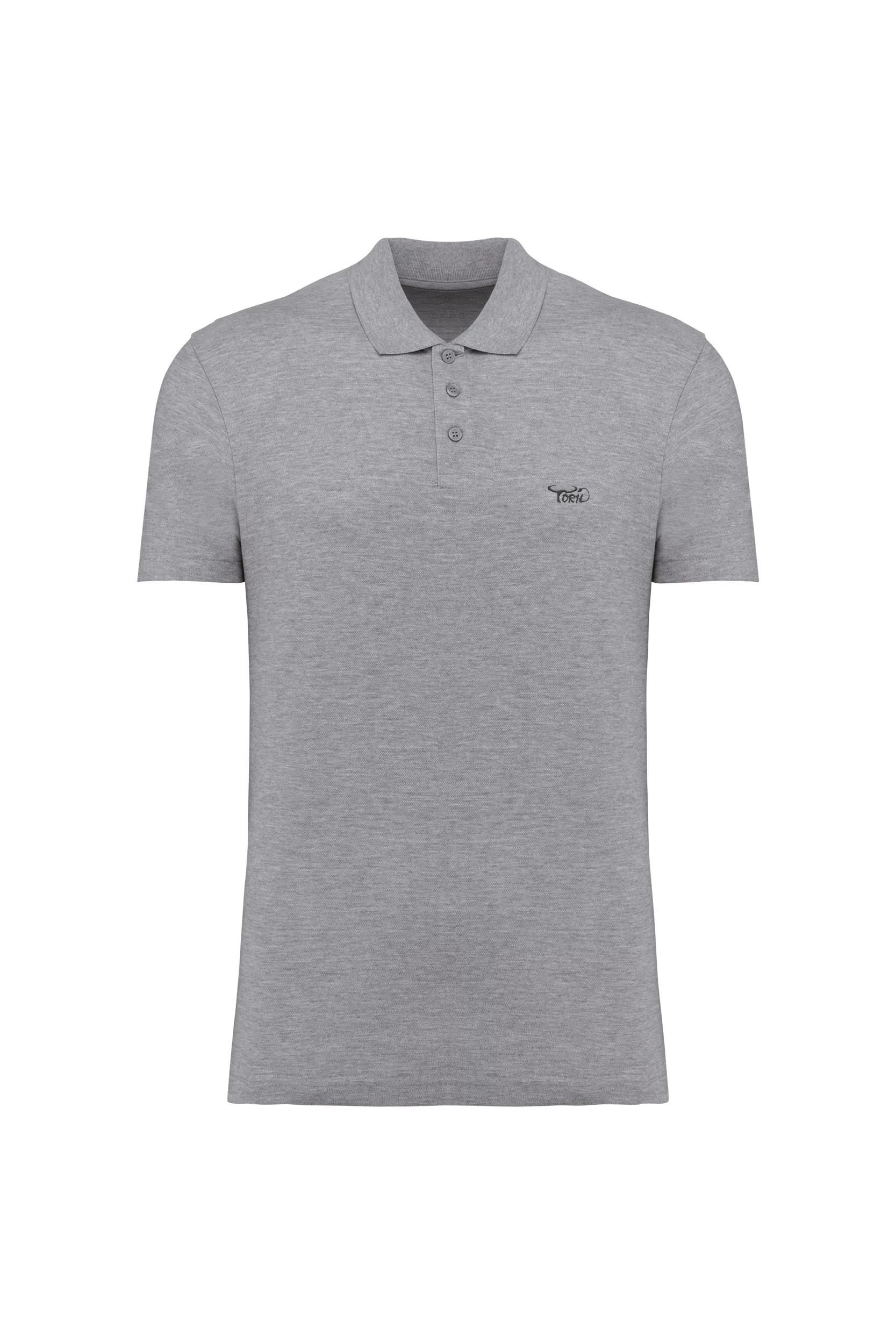 Polo piqué unisexe gris