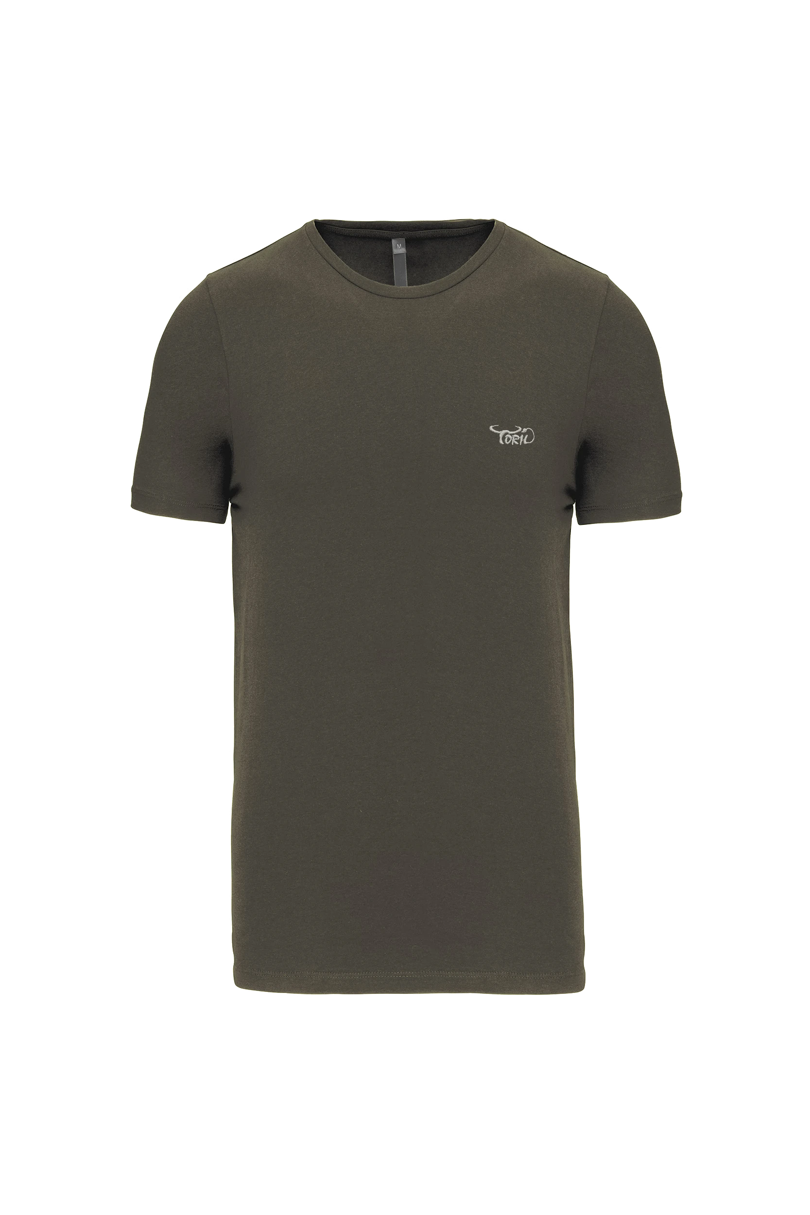 T-shirt col rond manches courtes kaki