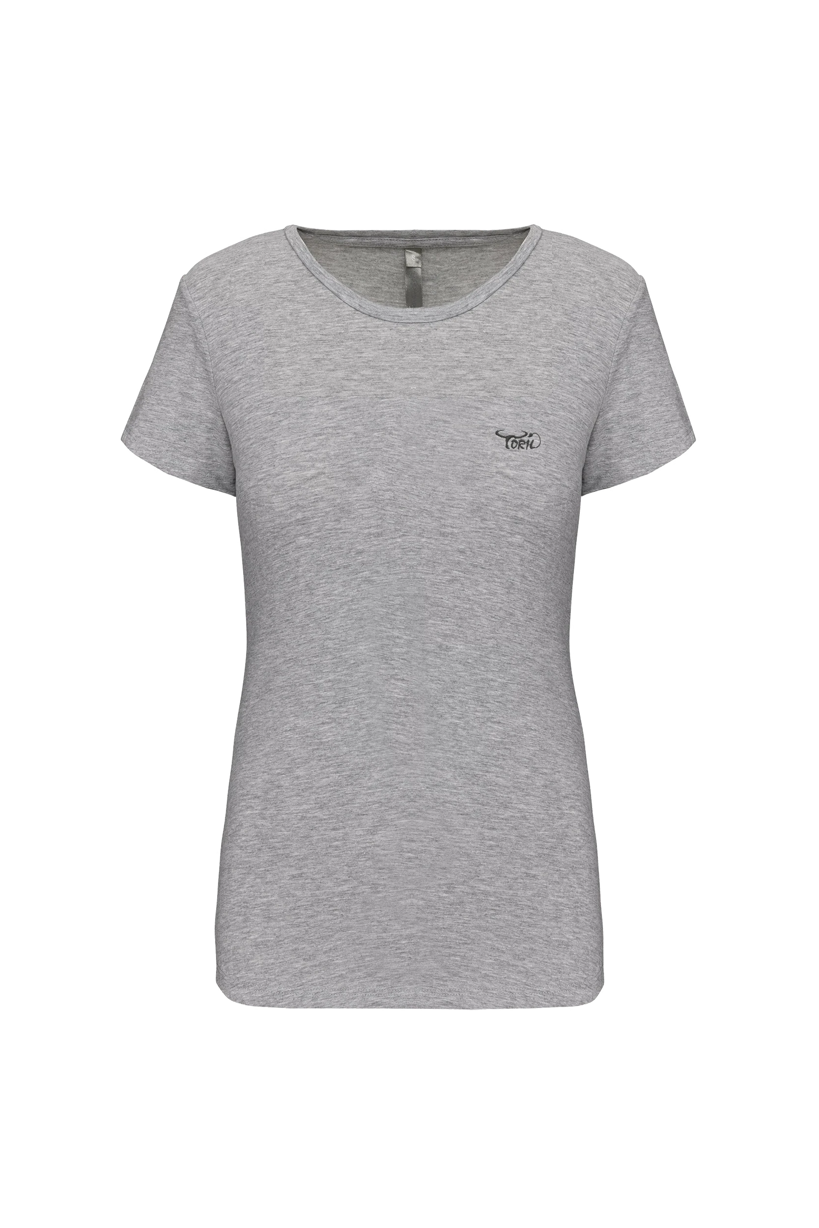 T-shirt col rond manches courtes gris
