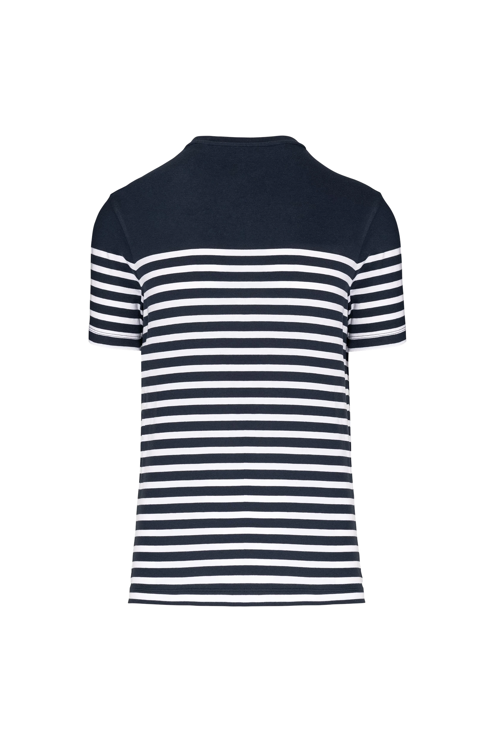 T-shirt marin col rond Bio rayures blanches