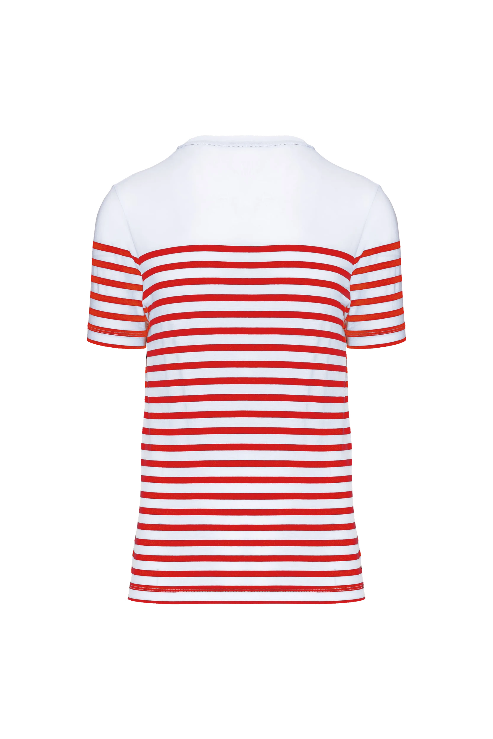 T-shirt marin col rond Bio rayures rouge