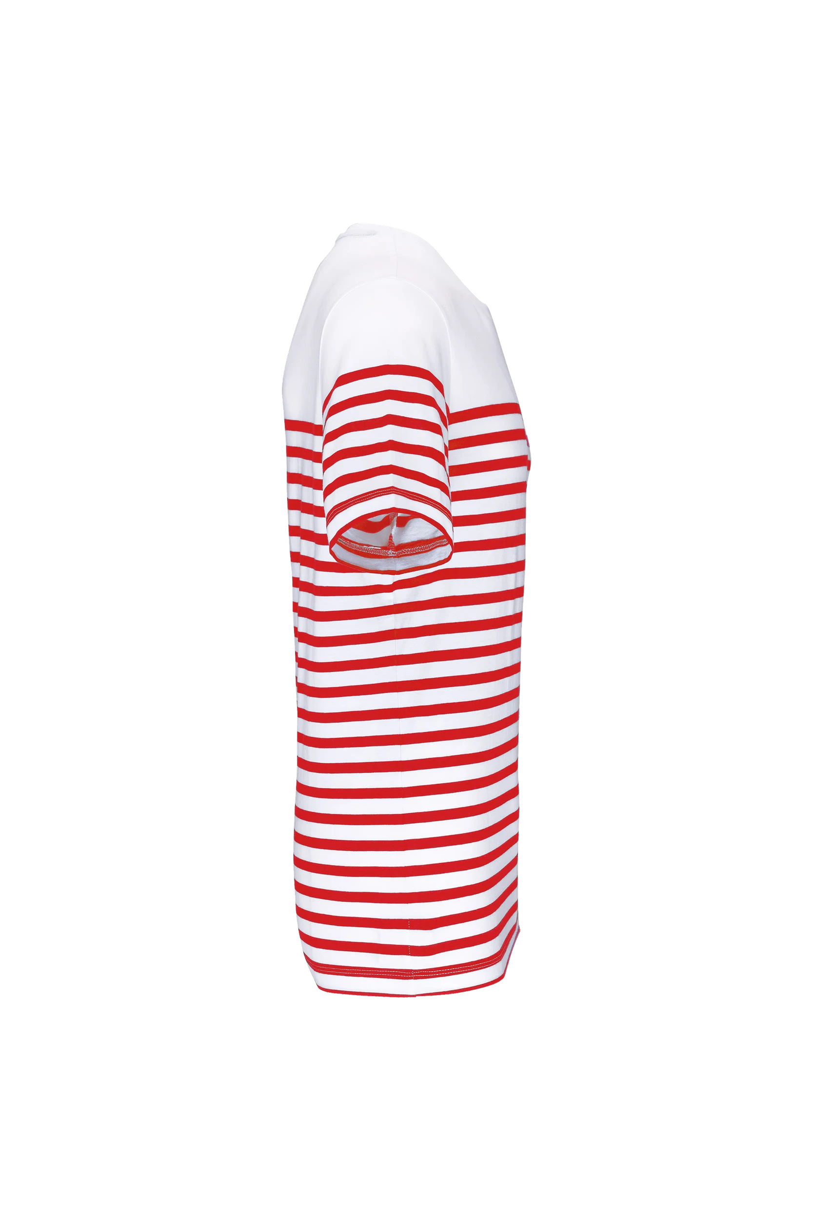 T-shirt marin col rond Bio rayures rouge