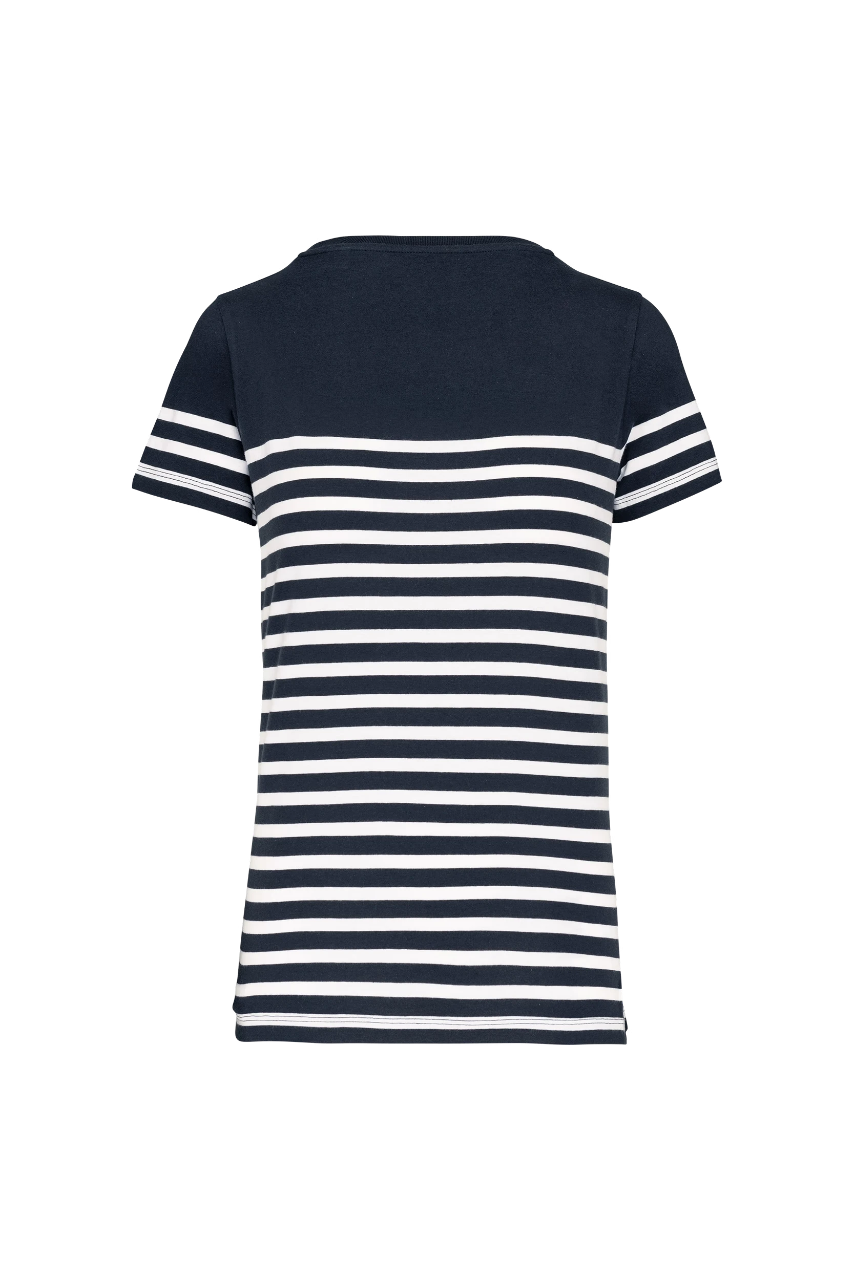 T-shirt marin col rond Bio rayures blanches