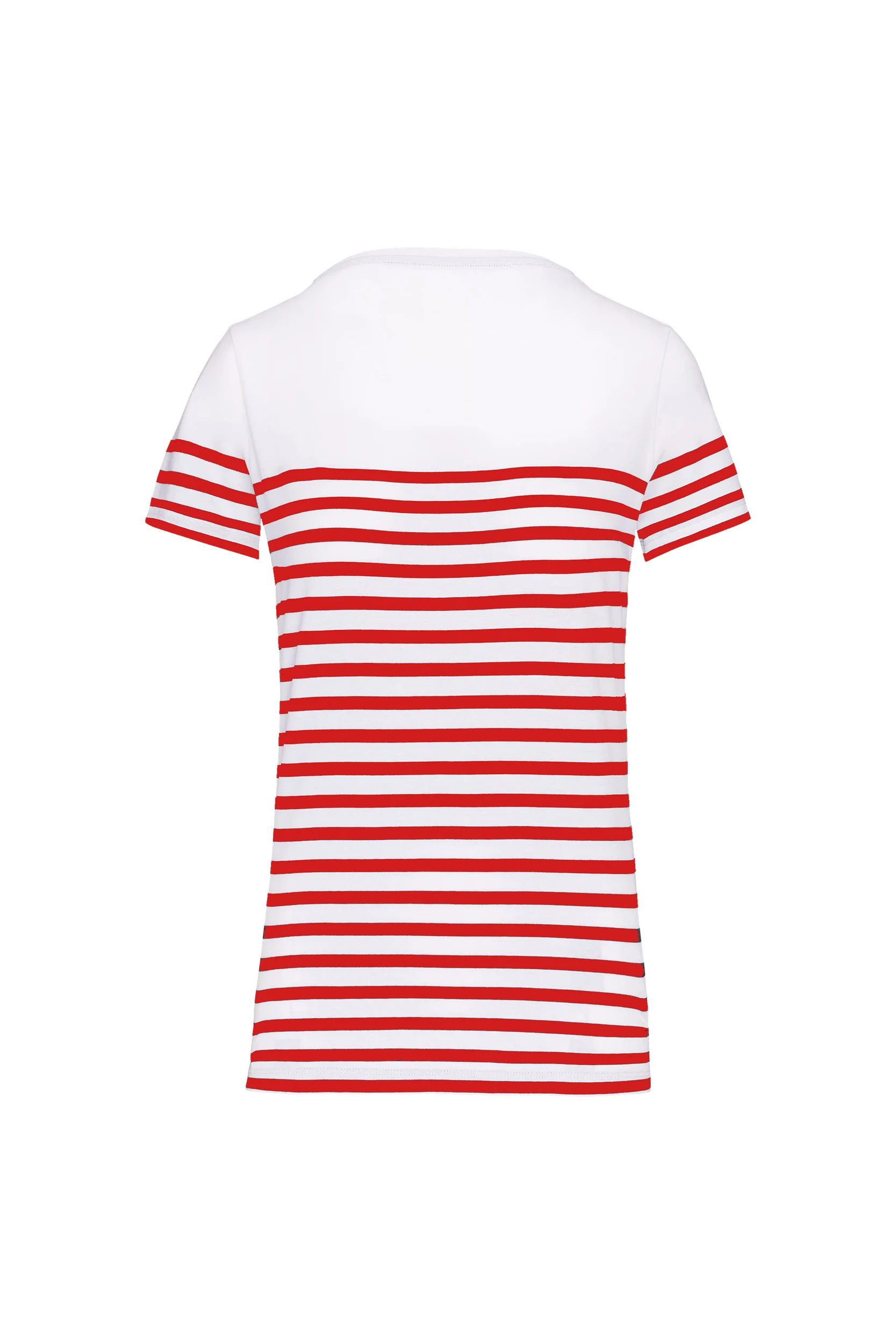 T-shirt marin col rond Bio rayures rouge