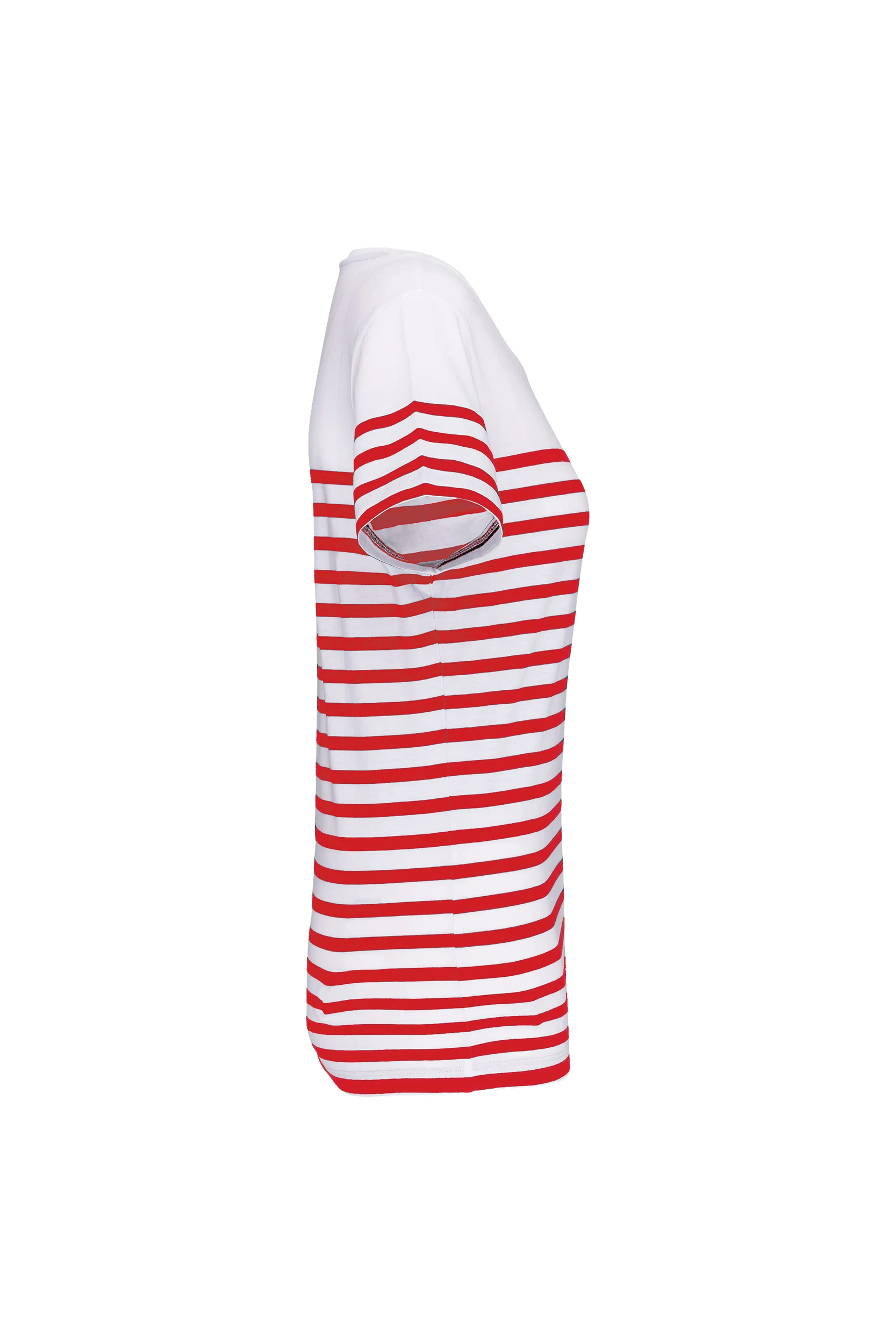 T-shirt marin col rond Bio rayures rouge
