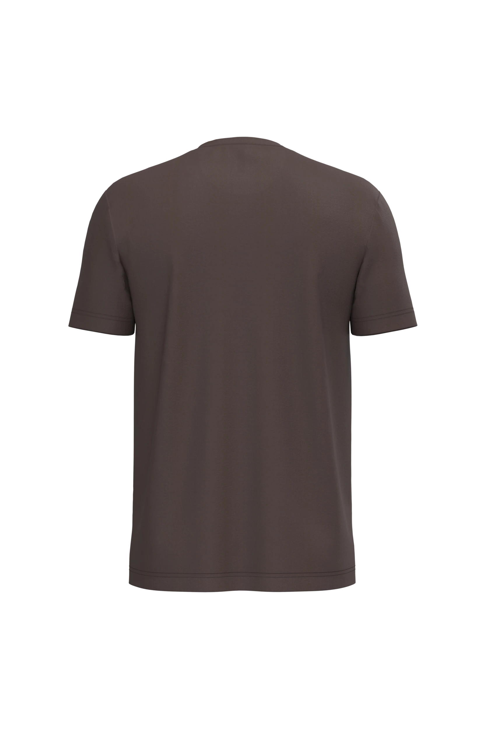 T-shirt col rond manches courtes chocolat