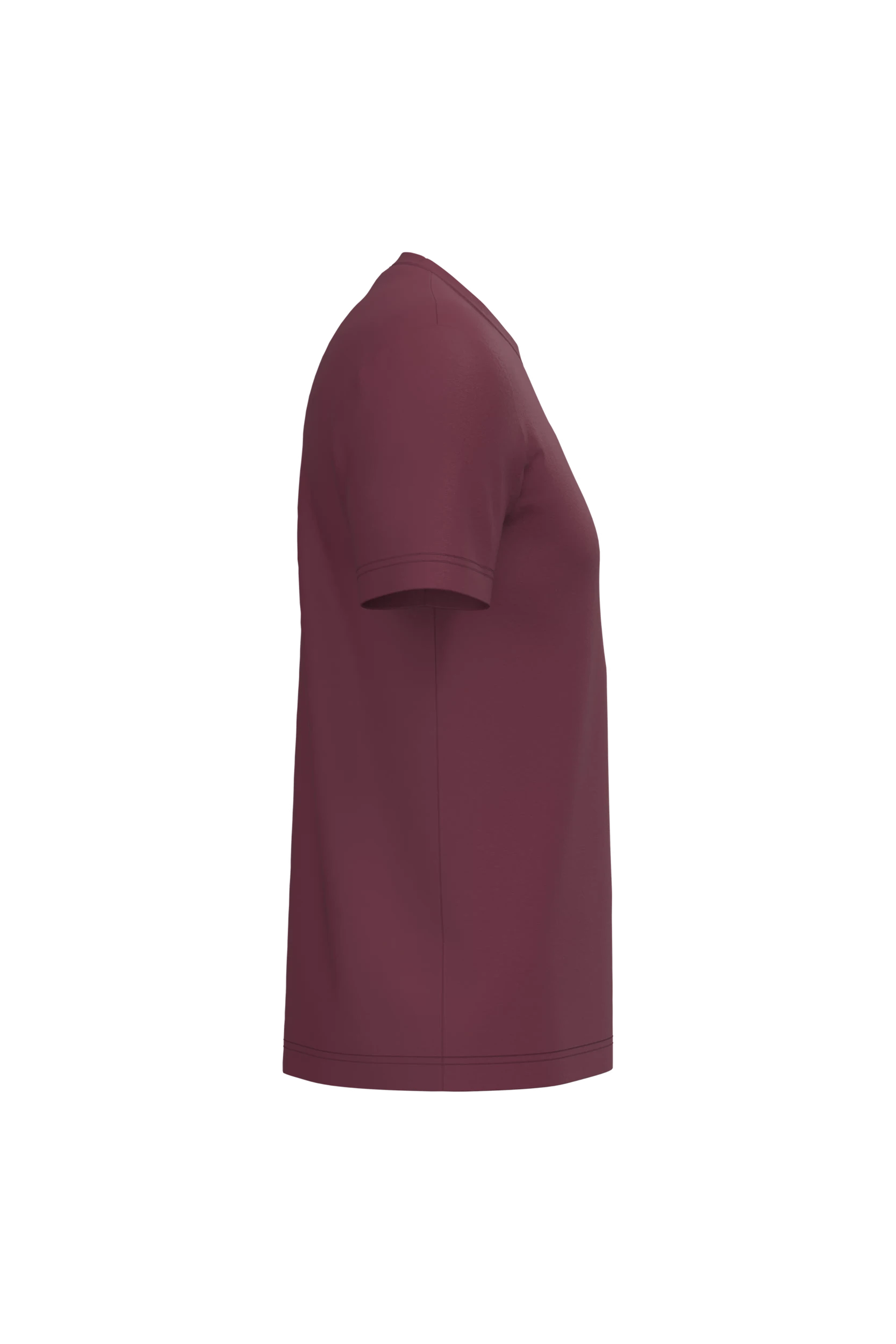 T-shirt col rond manches courtes bordeaux