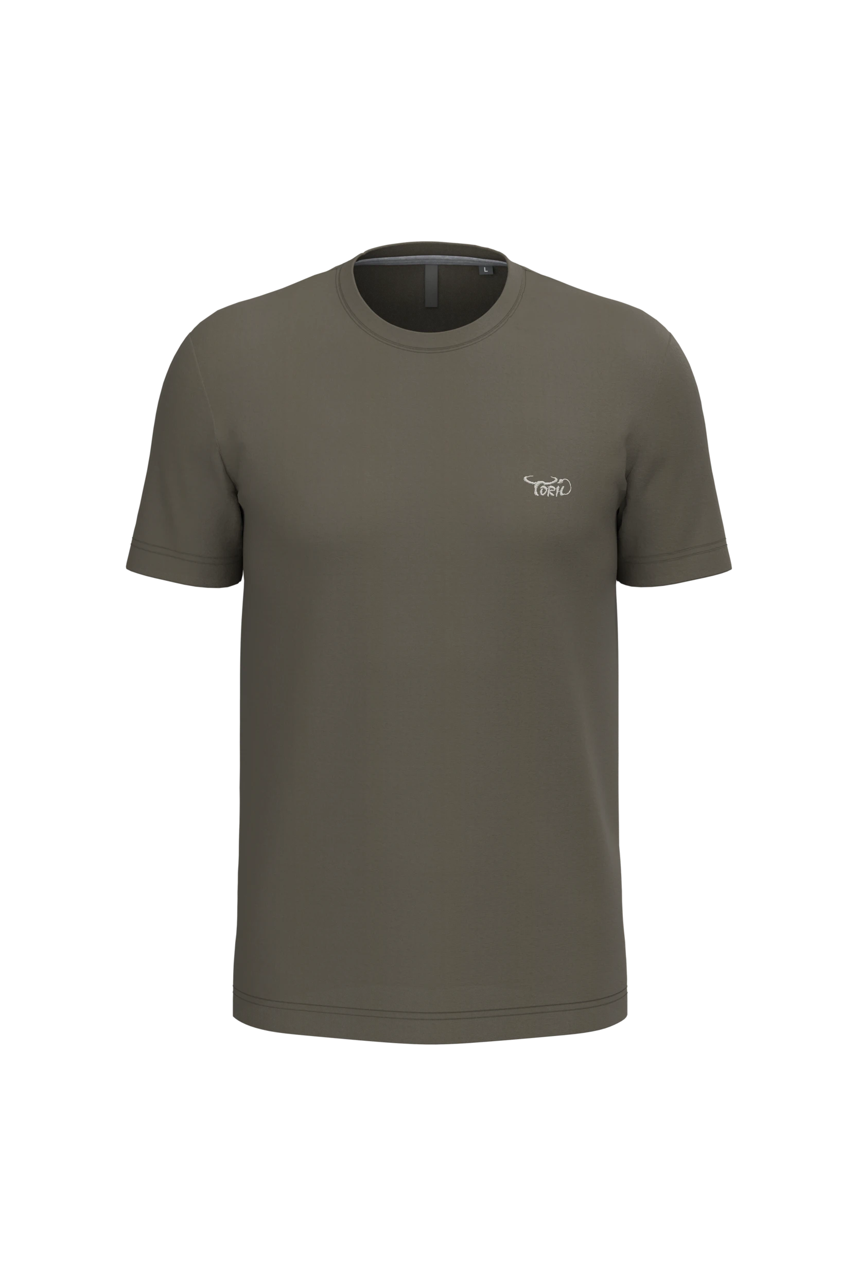 T-shirt col rond manches courtes kaki