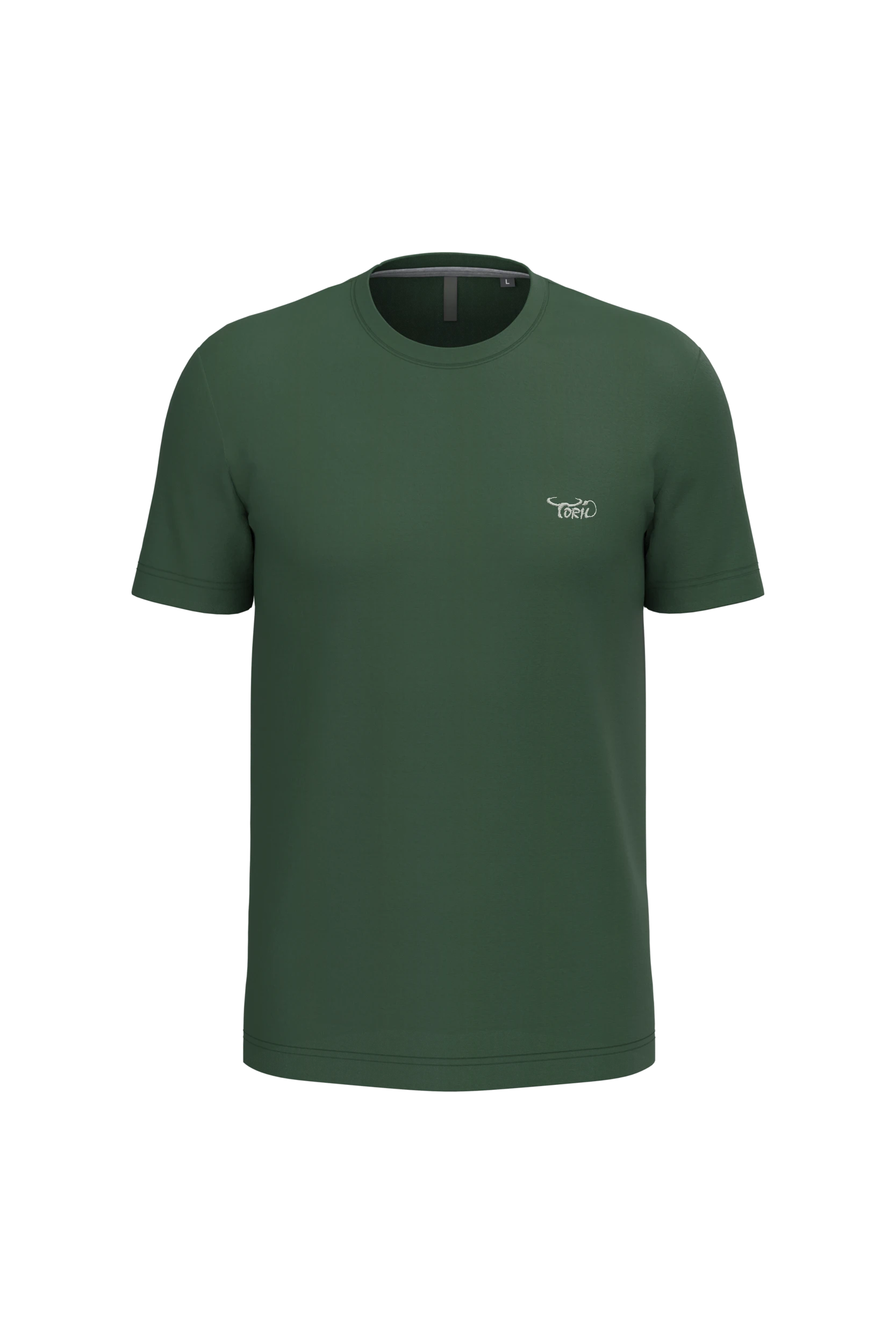 T-shirt col rond manches courtes vert forêt