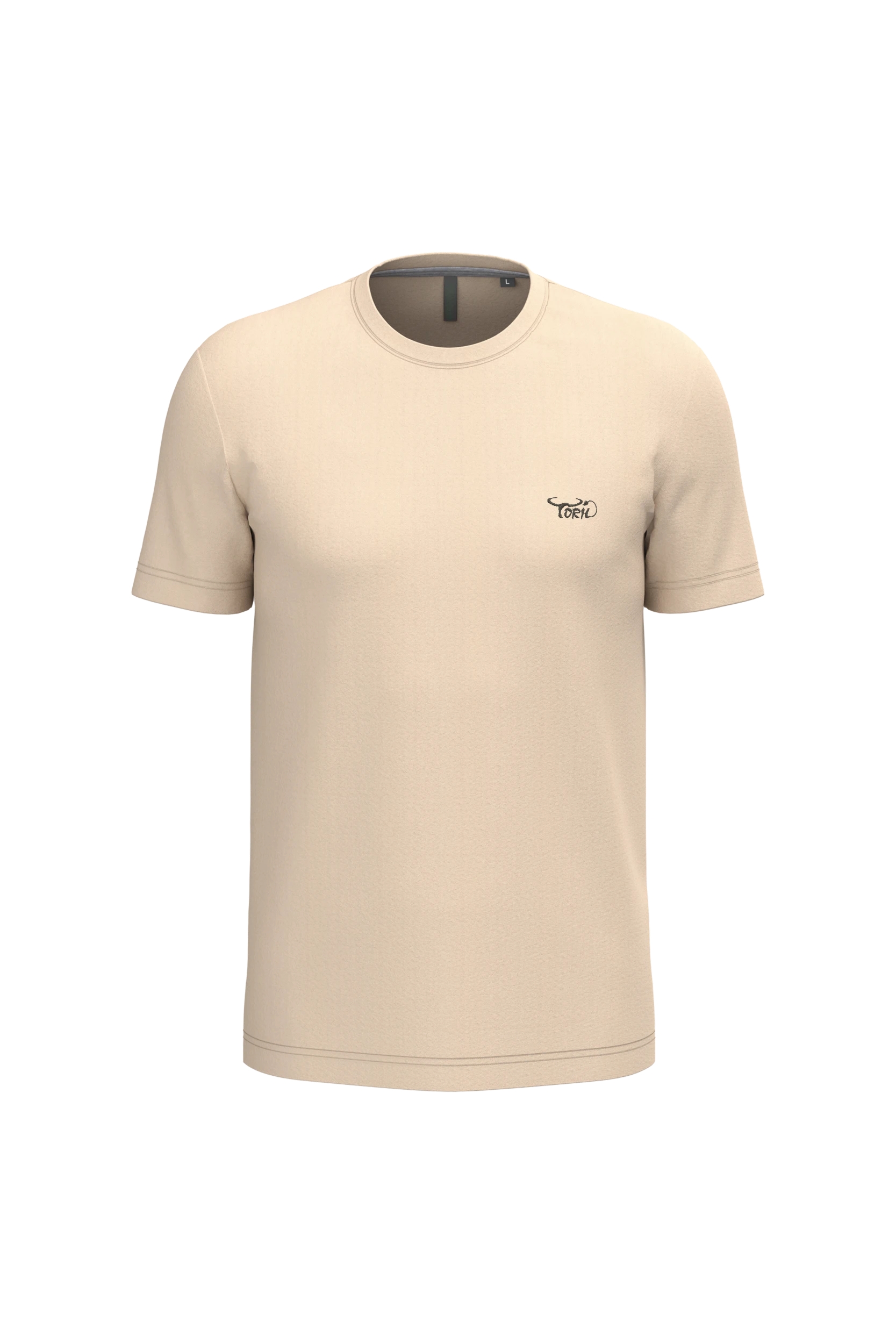 T-shirt col rond manches courtes sable