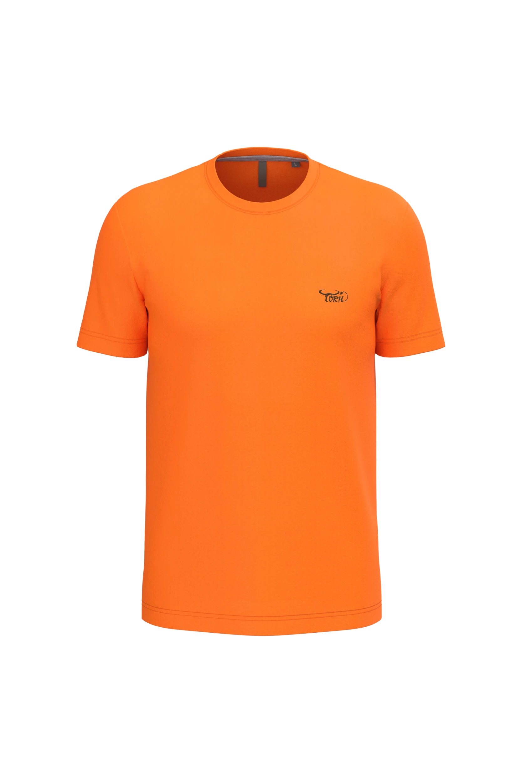 T-shirt col rond manches courtes orange