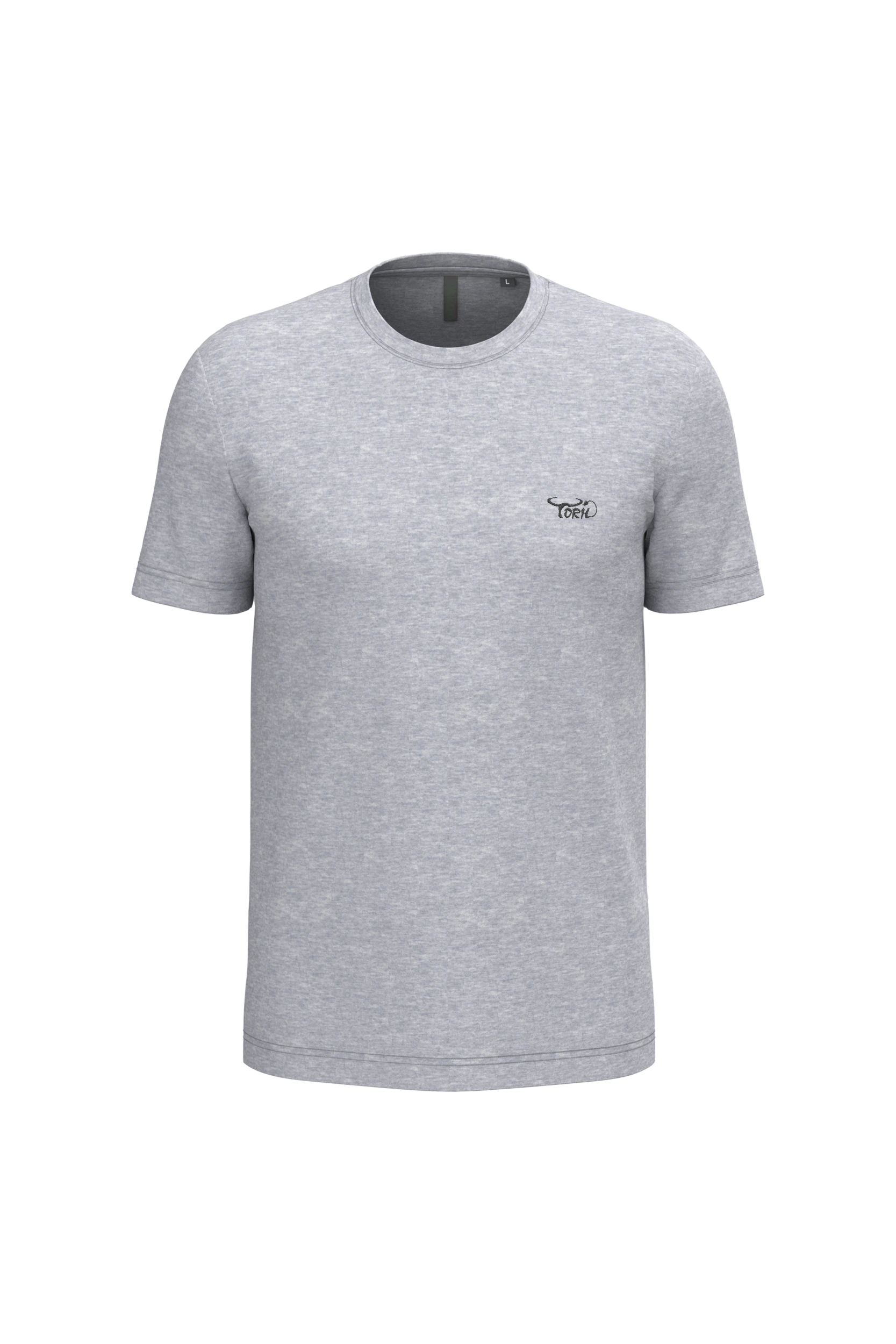 T-shirt col rond manches courtes gris