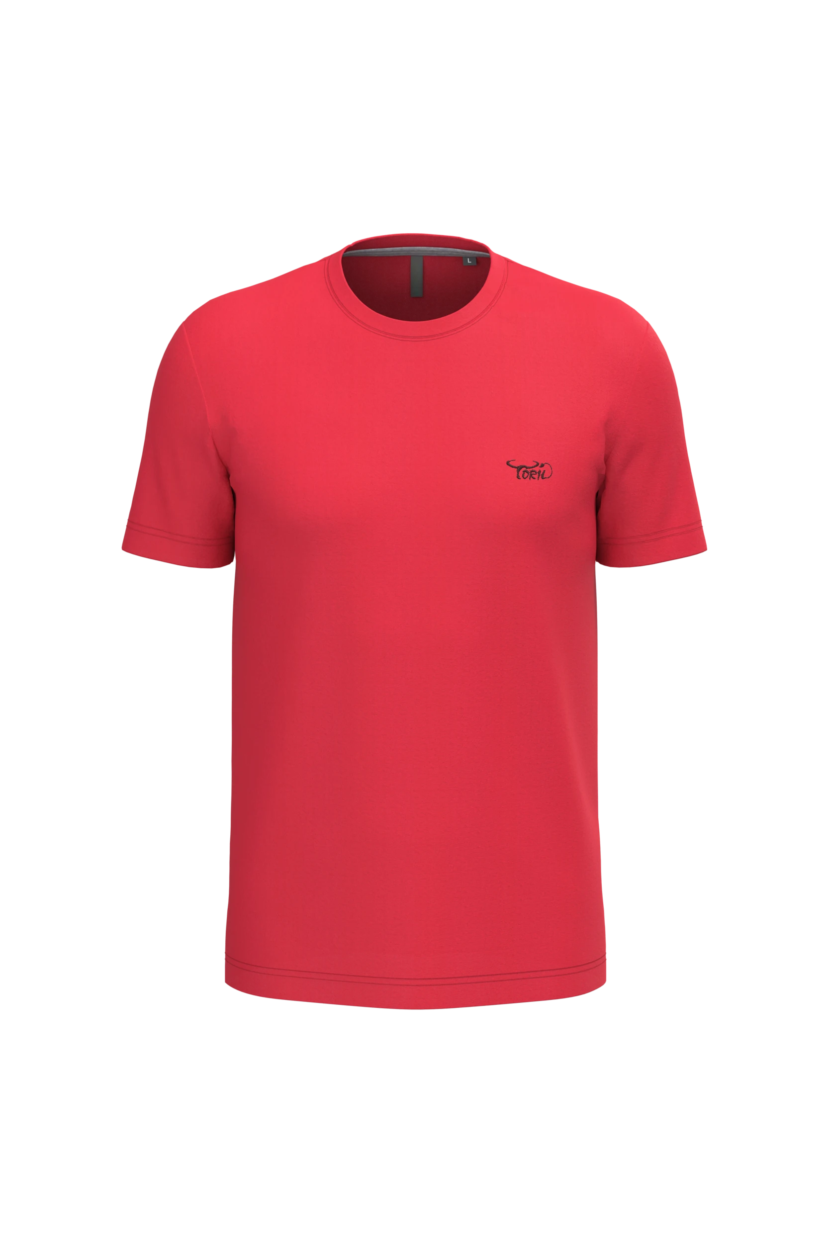 T-shirt col rond manches courtes rouge