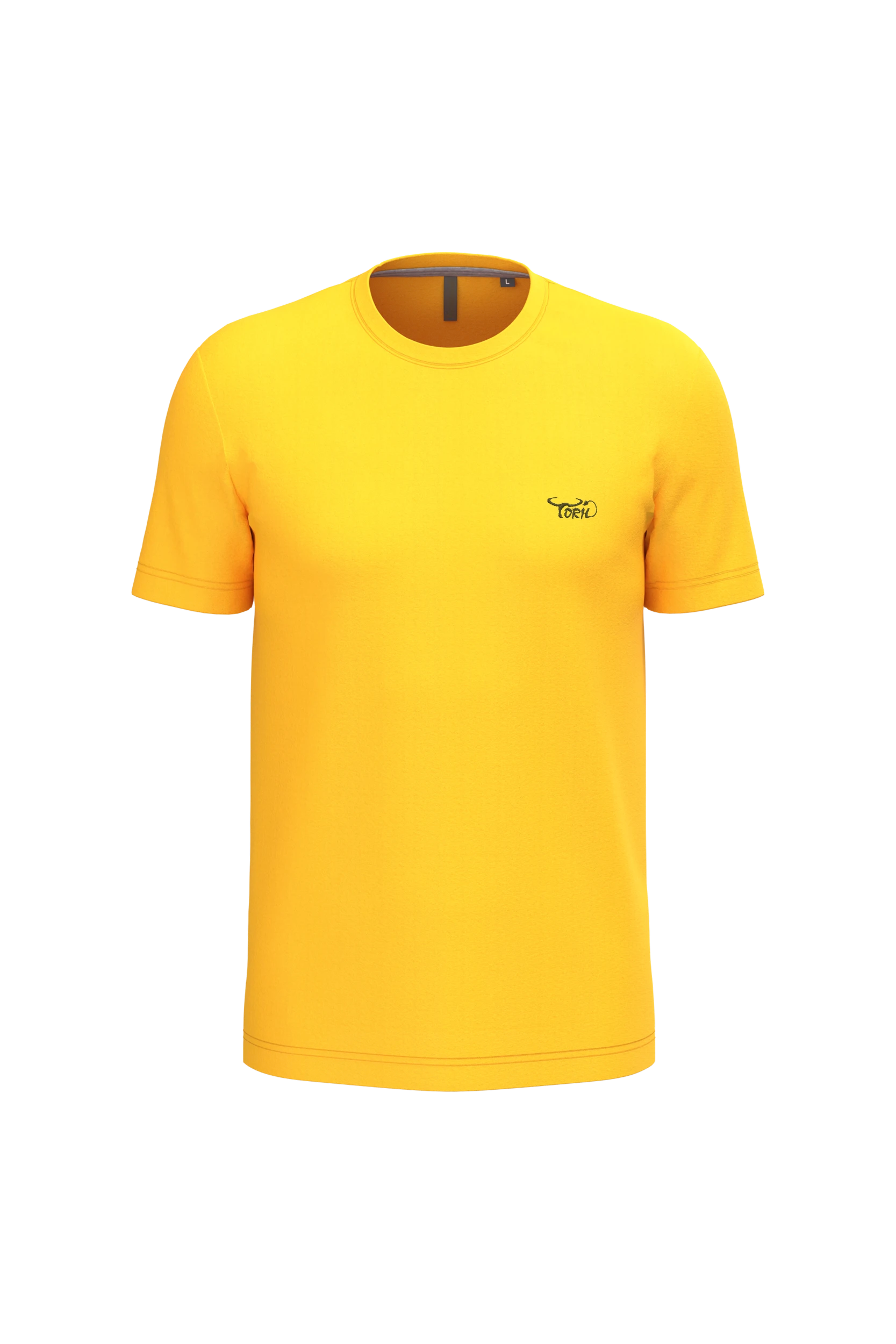T-shirt col rond manches courtes jaune