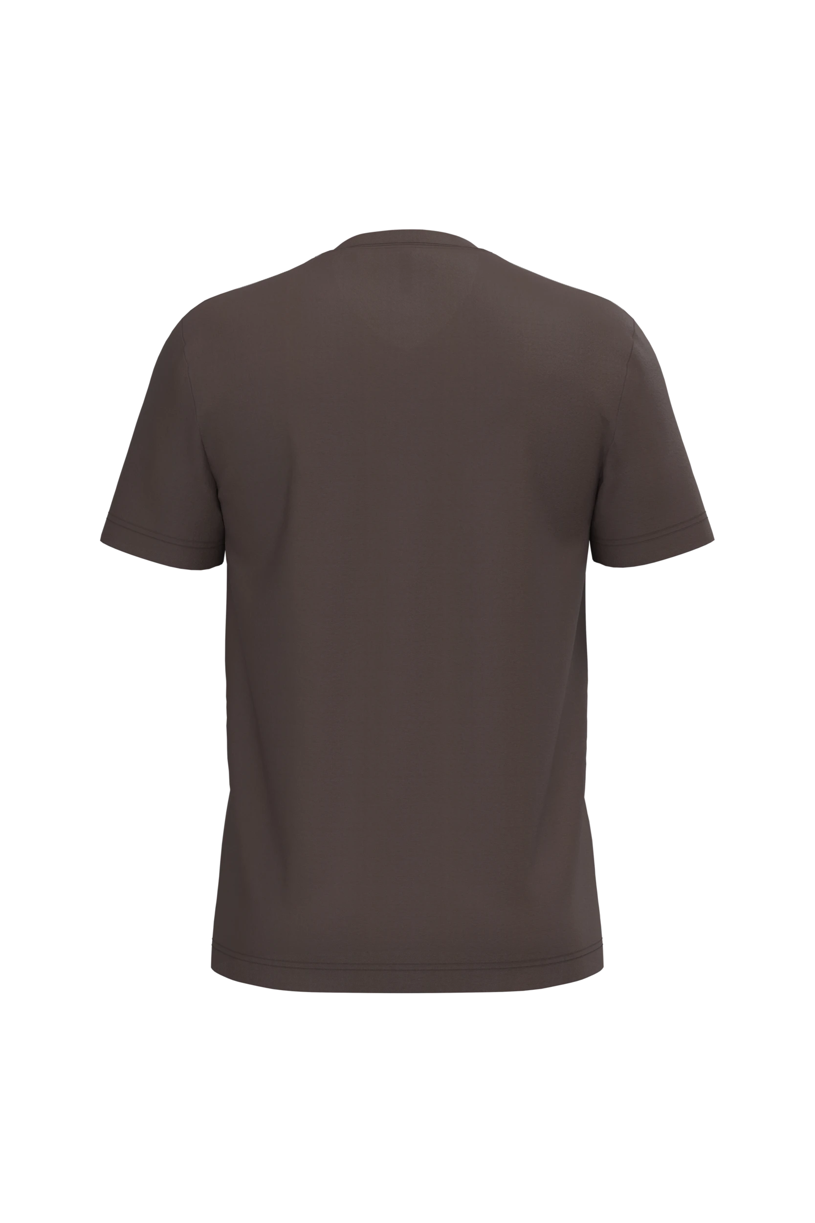 T-shirt col V manches courtes chocolat