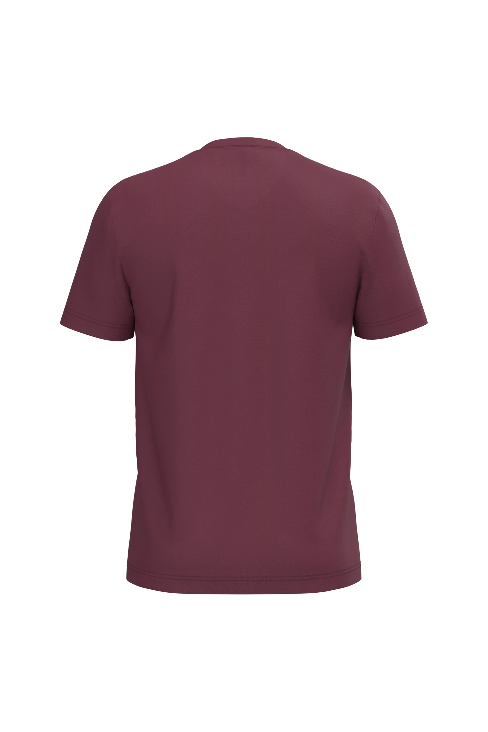 T-shirt col V manches courtes bordeaux