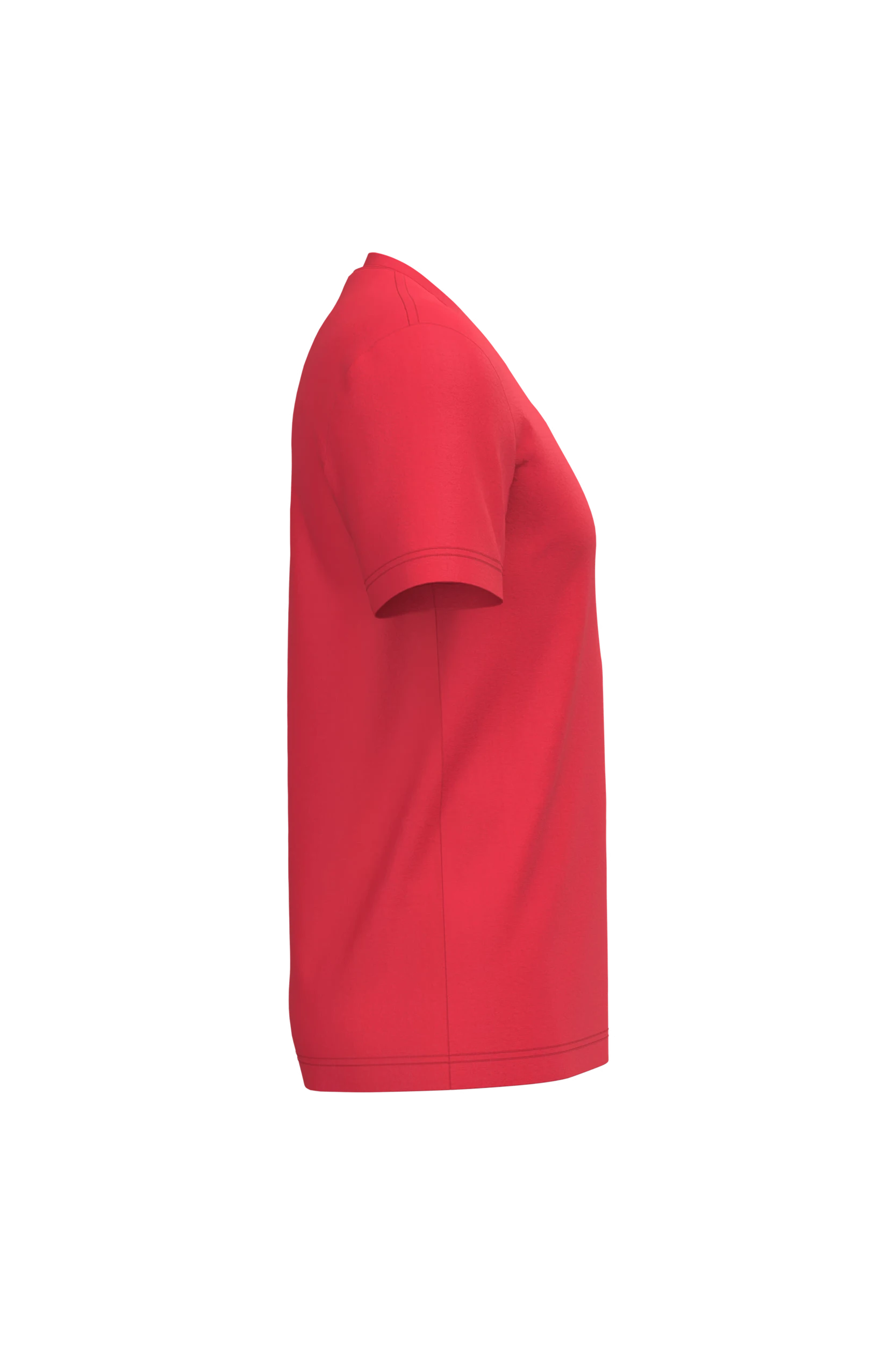 T-shirt col V manches courtes rouge