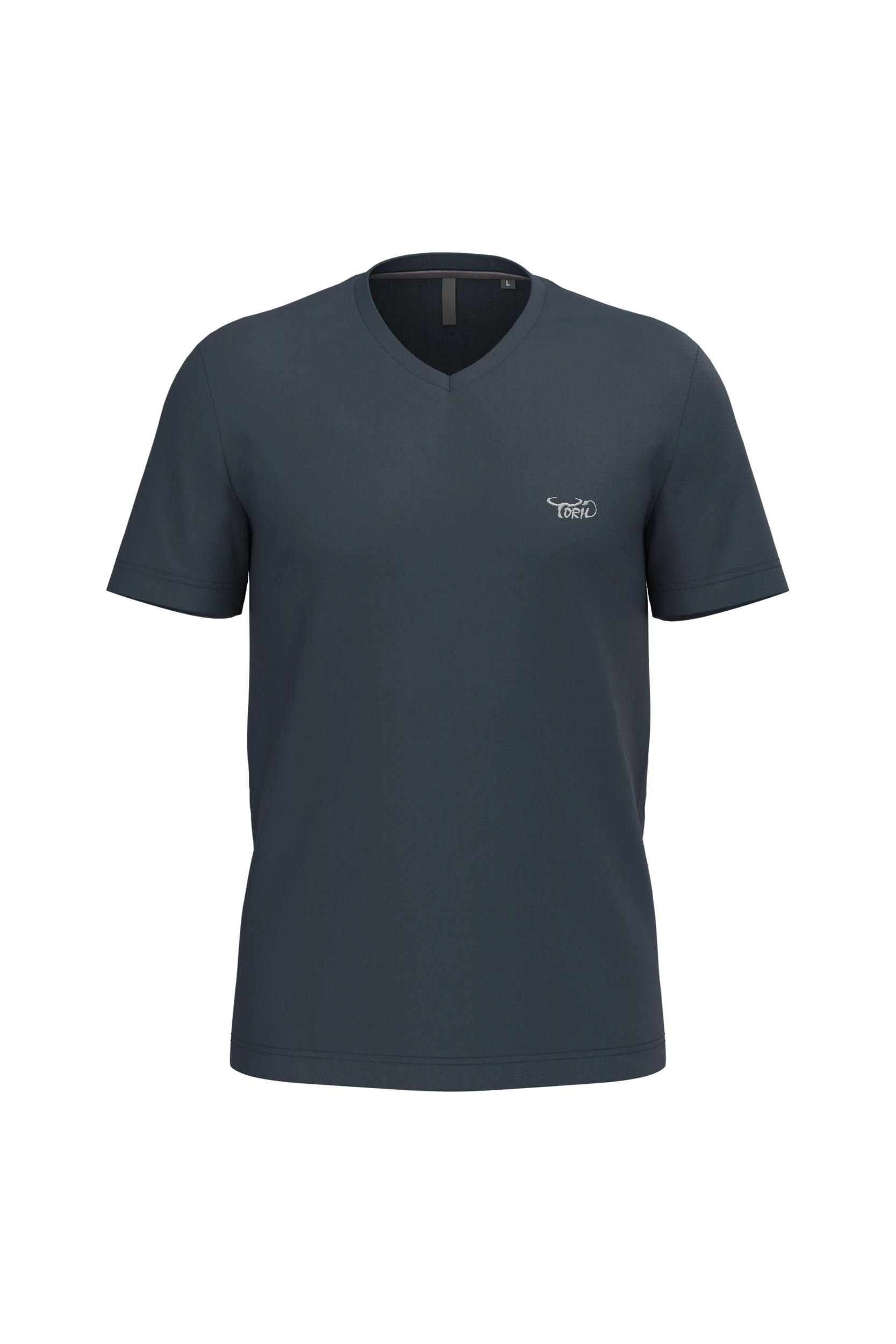 T-shirt col V manches courtes marine