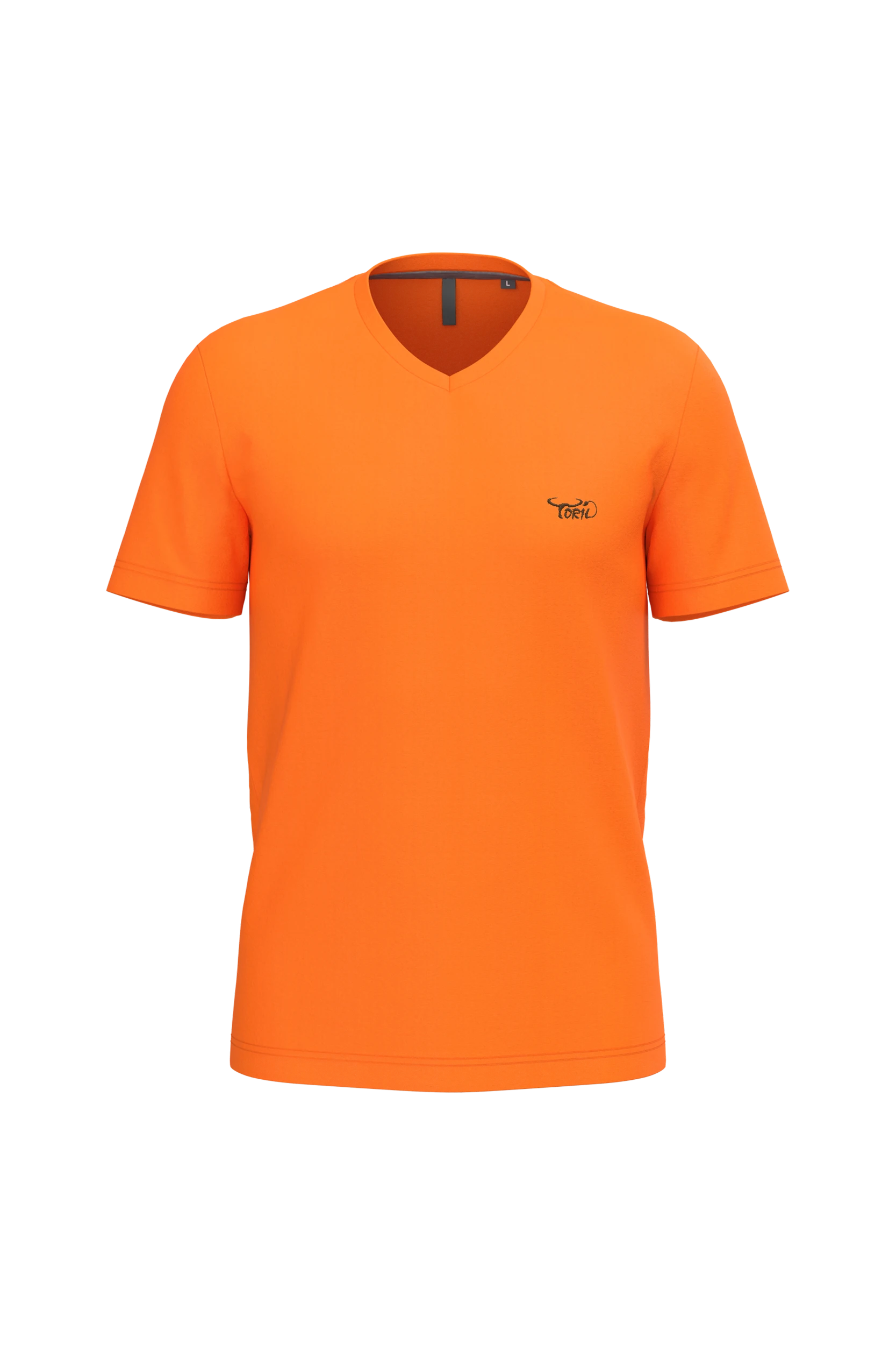 T-shirt col V manches courtes orange