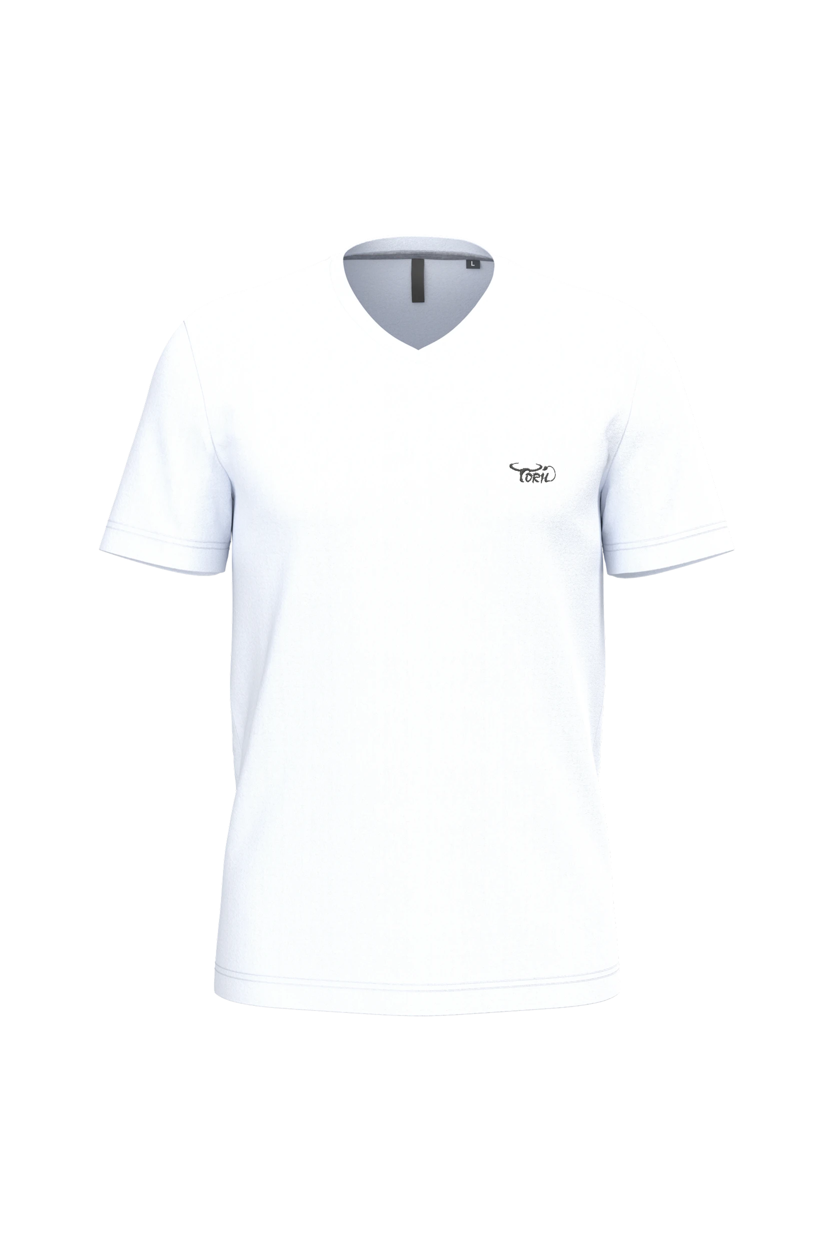 T-shirt col V manches courtes blanc