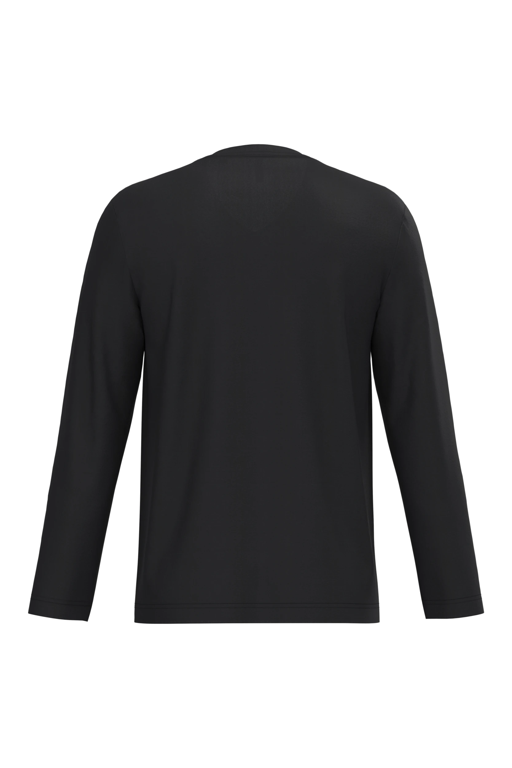T-shirt col v manches longues noir