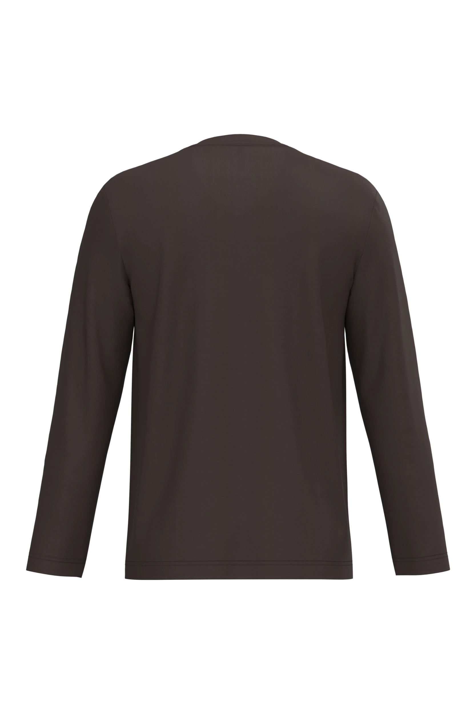 T-shirt col v manches longues chocolat