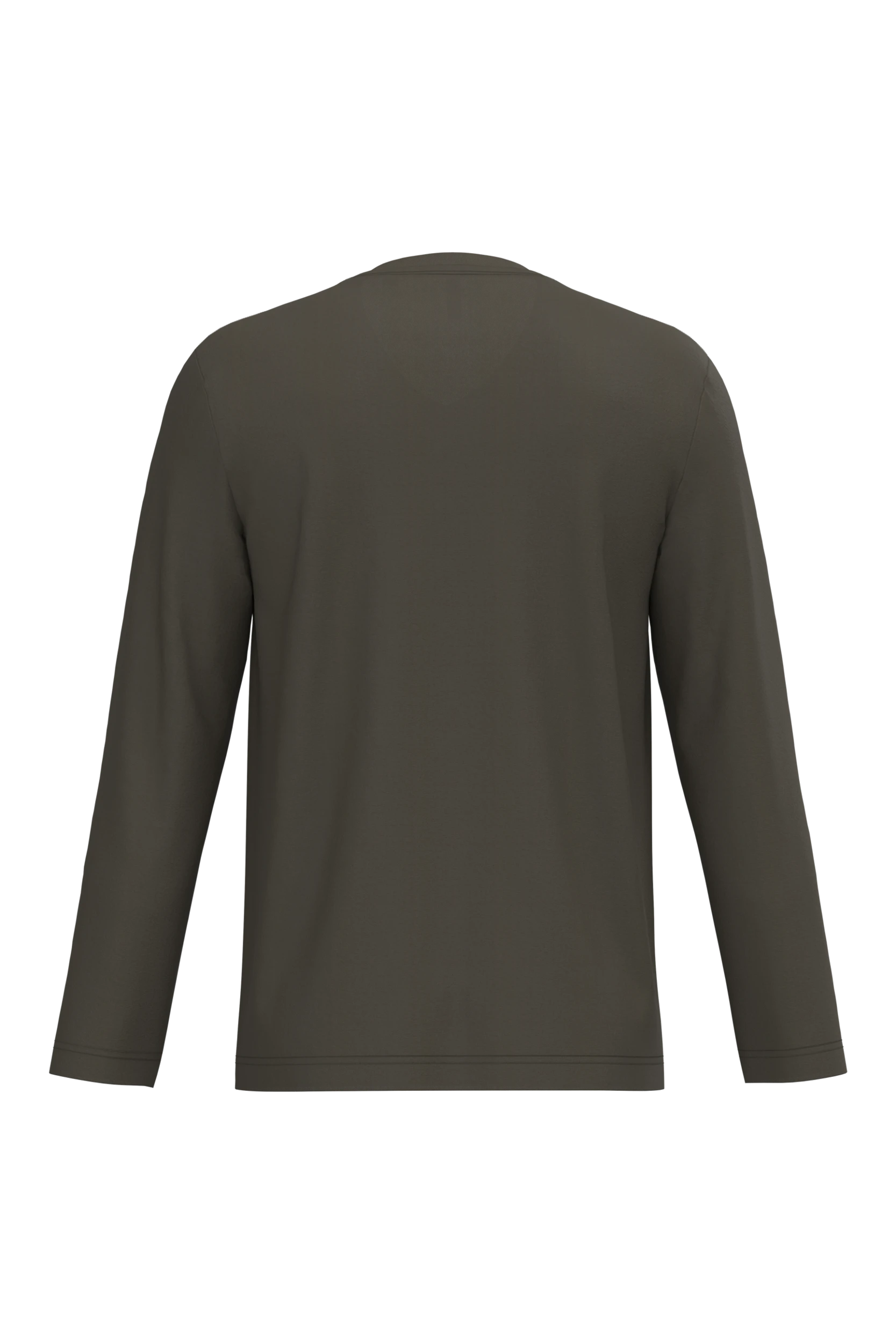 T-shirt col v manches longues kaki