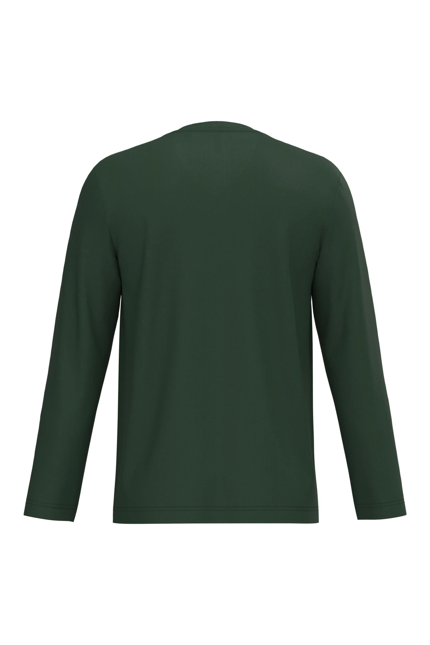 T-shirt col v manches longues vert forêt