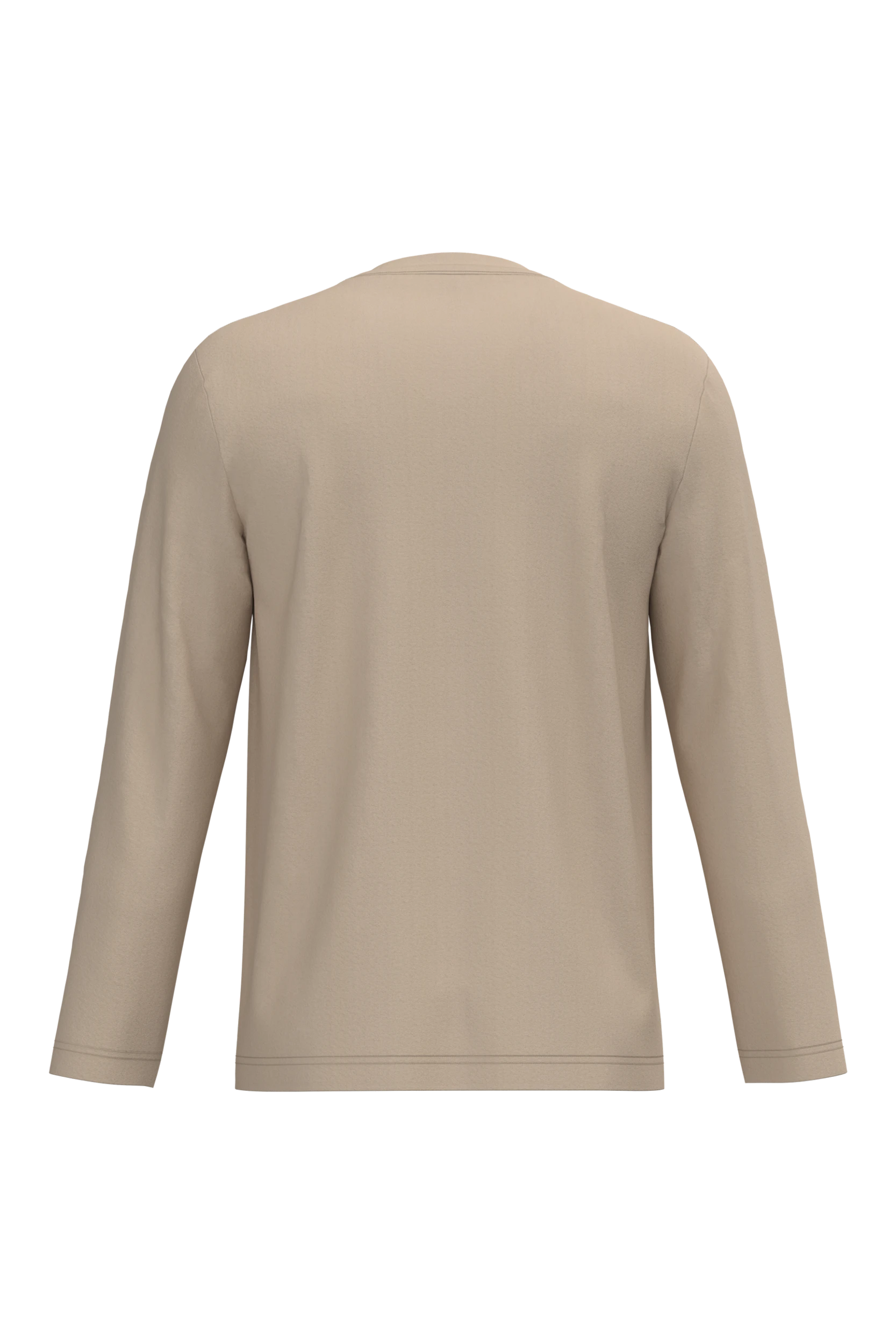 T-shirt col v manches longues sable