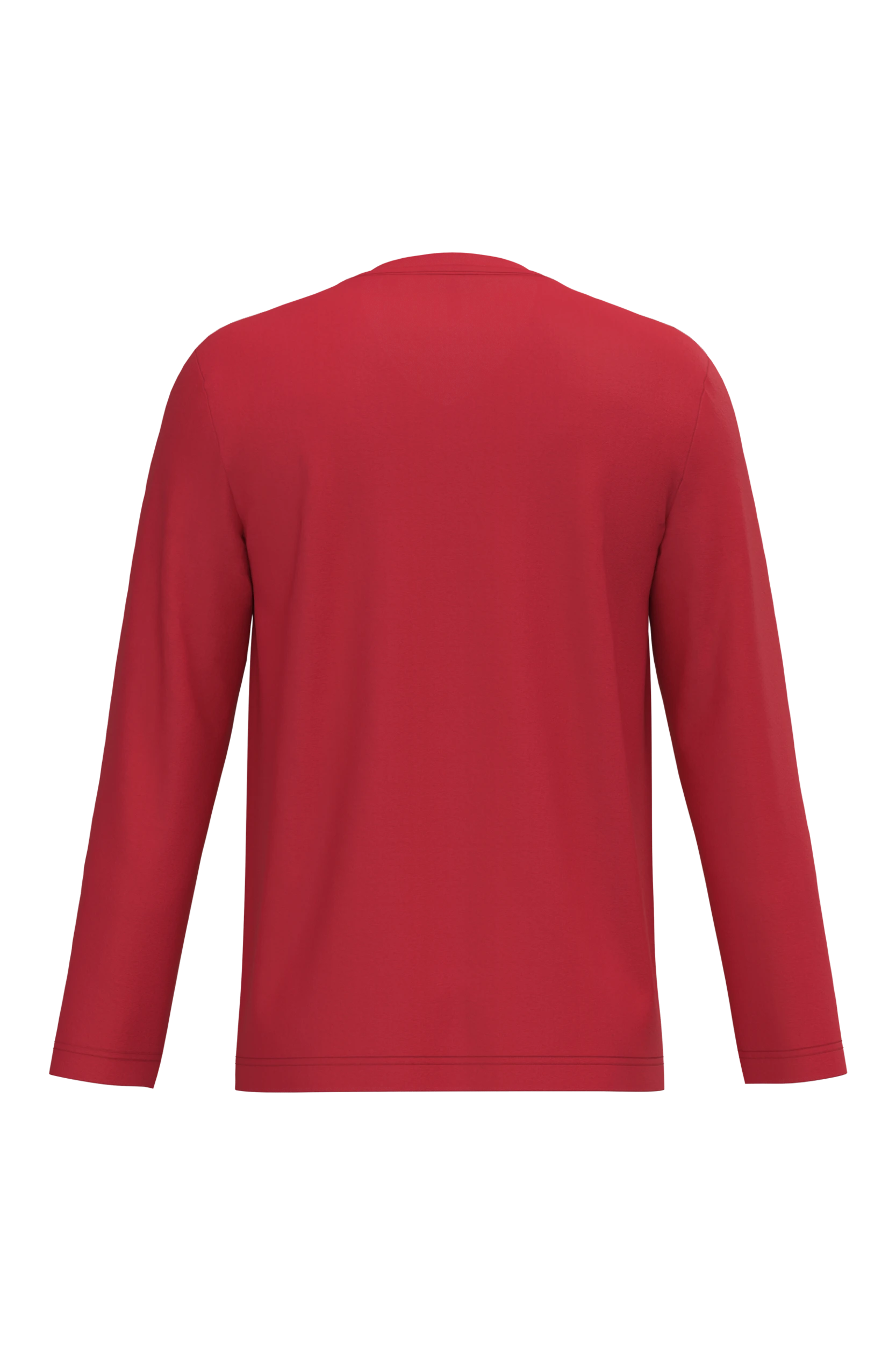 T-shirt col v manches longues rouge